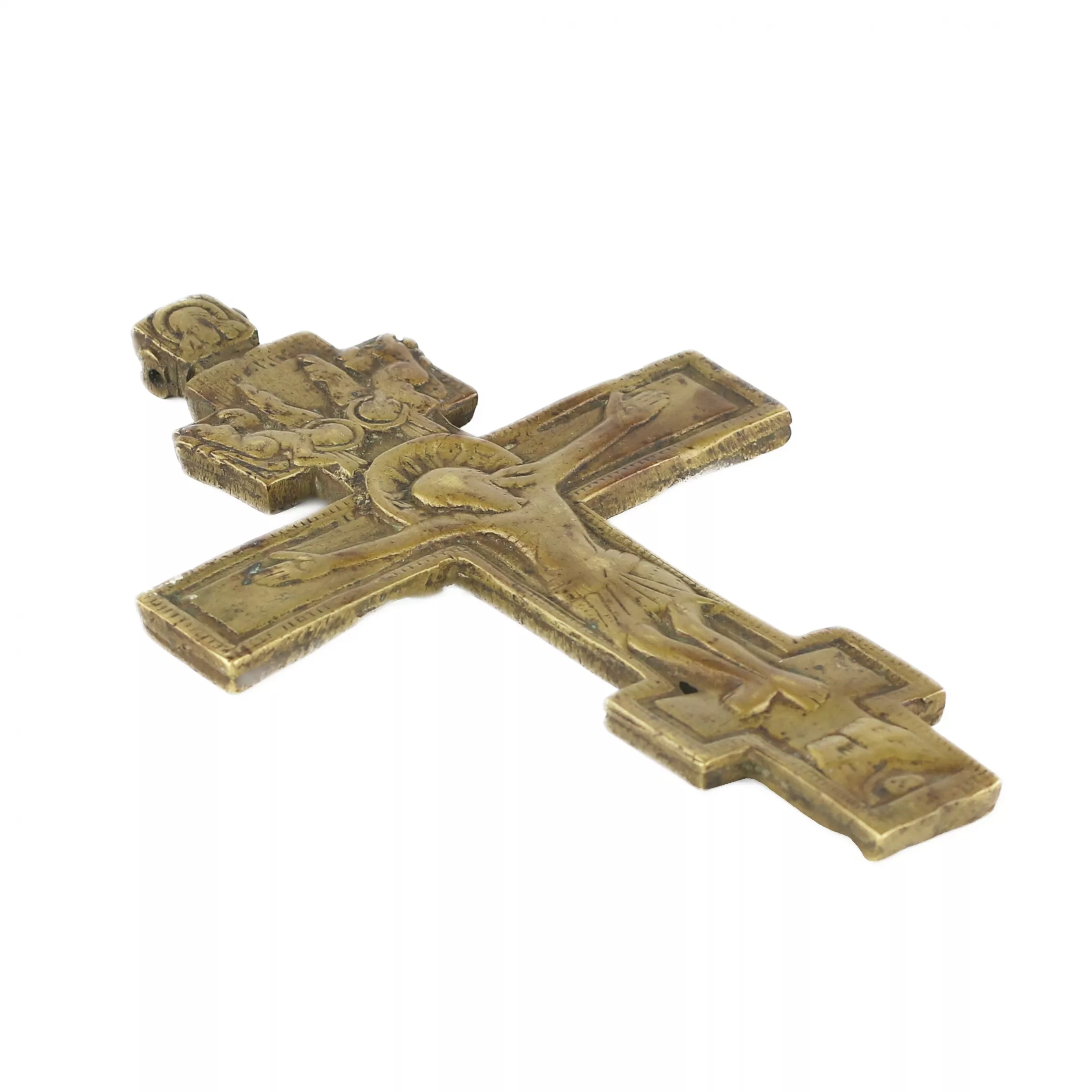 Crucifix en croix en bronze. 19ème siècle 