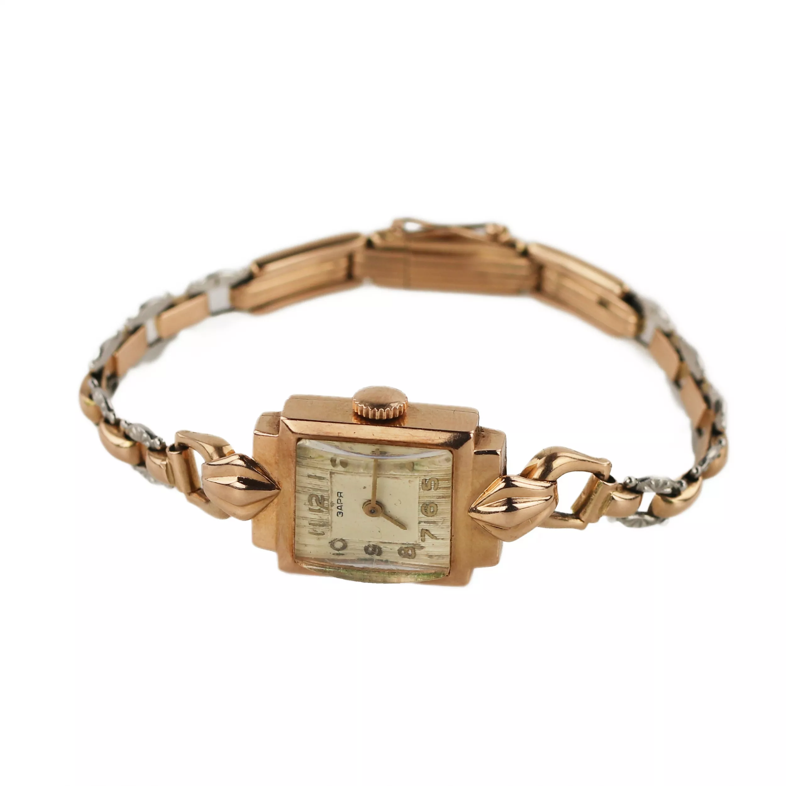 Montre en or avec bracelet ``Zarya`` 583 URSS 1956 -1960. 