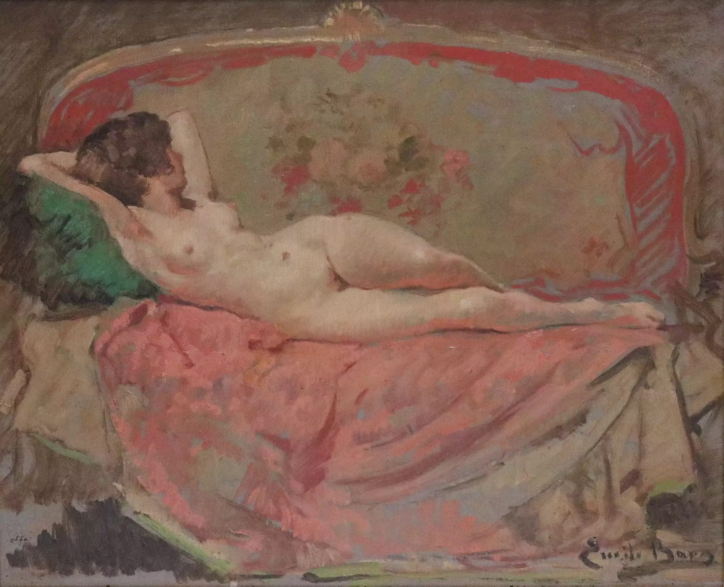 EMIL BAYES (ÉMILE BAES). 1889-1953 Nu sur un canape. 