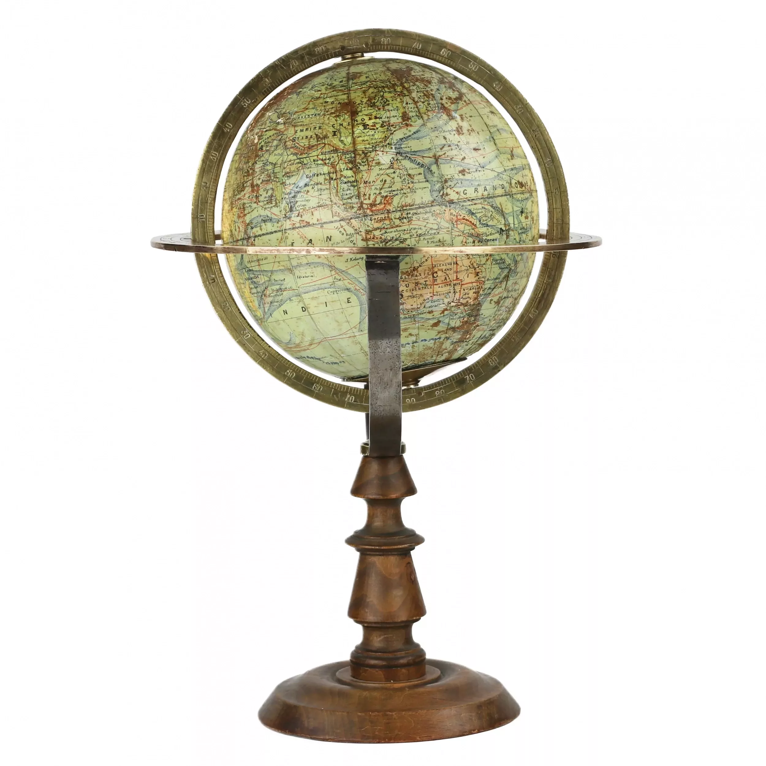 Globe antique. J. Forêt. France. Tour des XIXe-XXe siècles. 