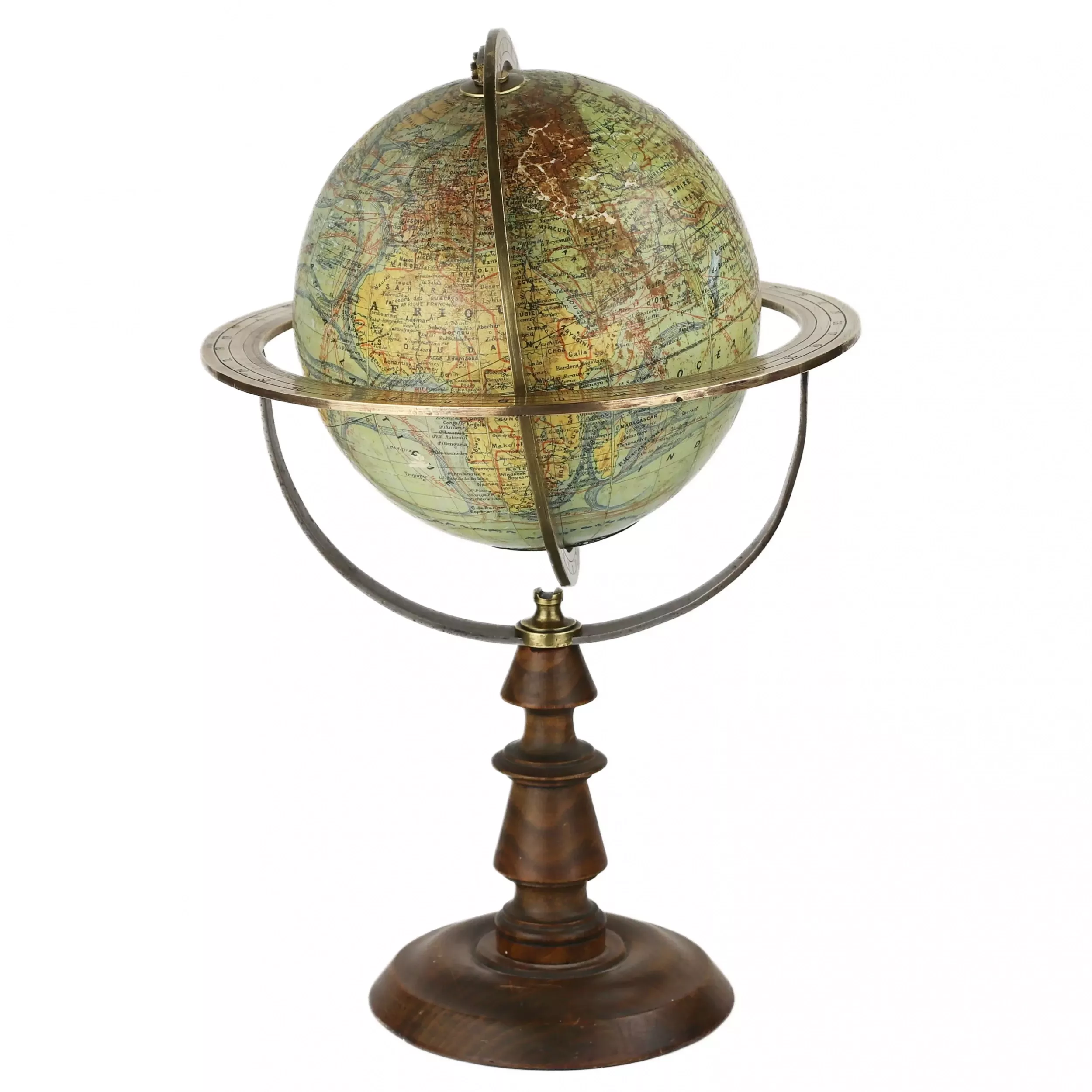 Globe antique. J. Forêt. France. Tour des XIXe-XXe siècles. 
