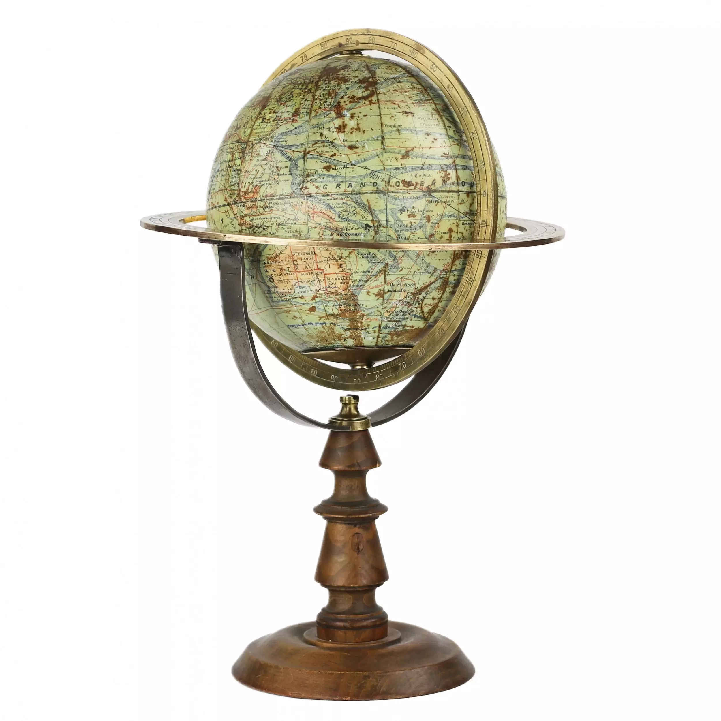 Globe antique. J. Forêt. France. Tour des XIXe-XXe siècles. 
