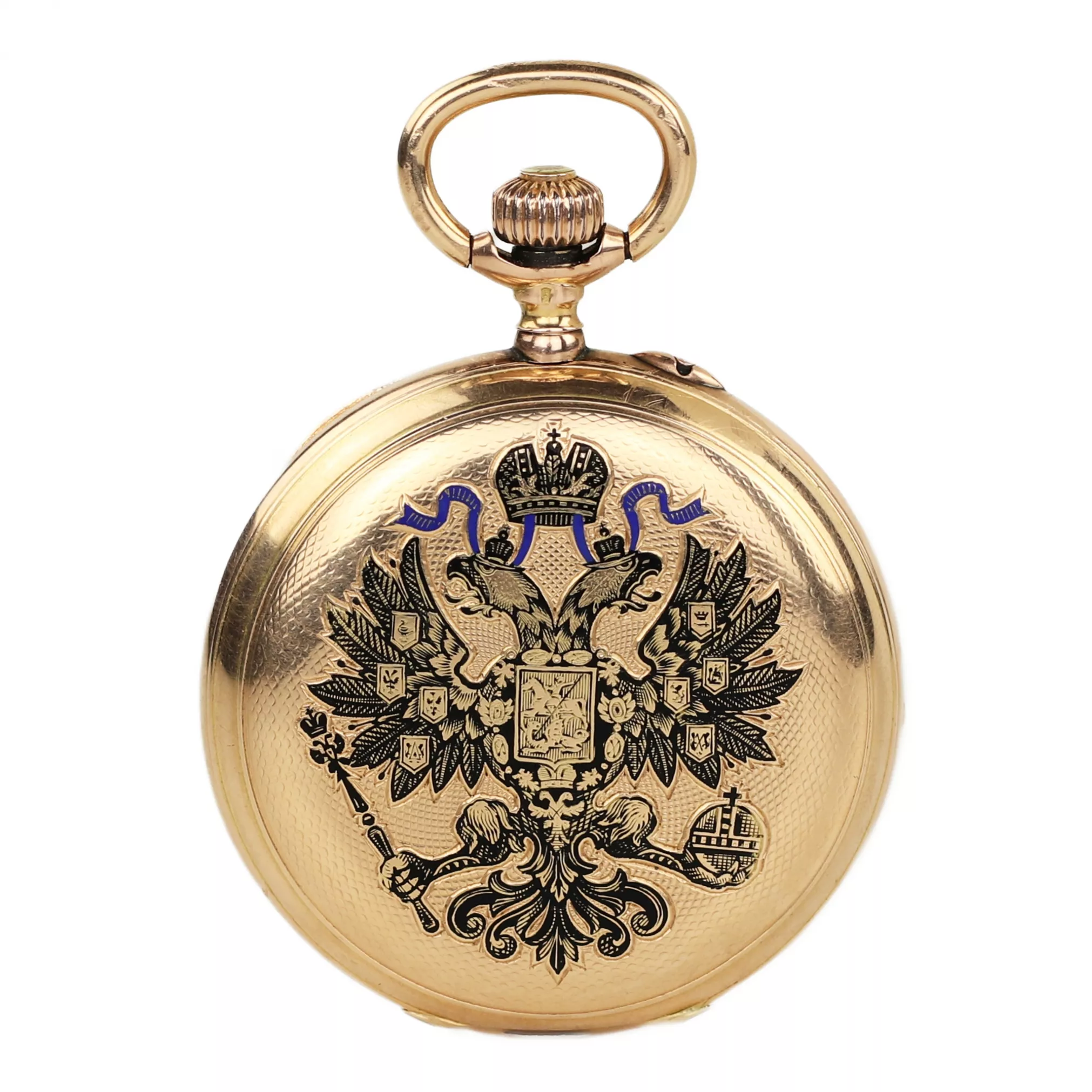 Gold pocket watch with enamel. Pavel Bure company. Russia 1888. 