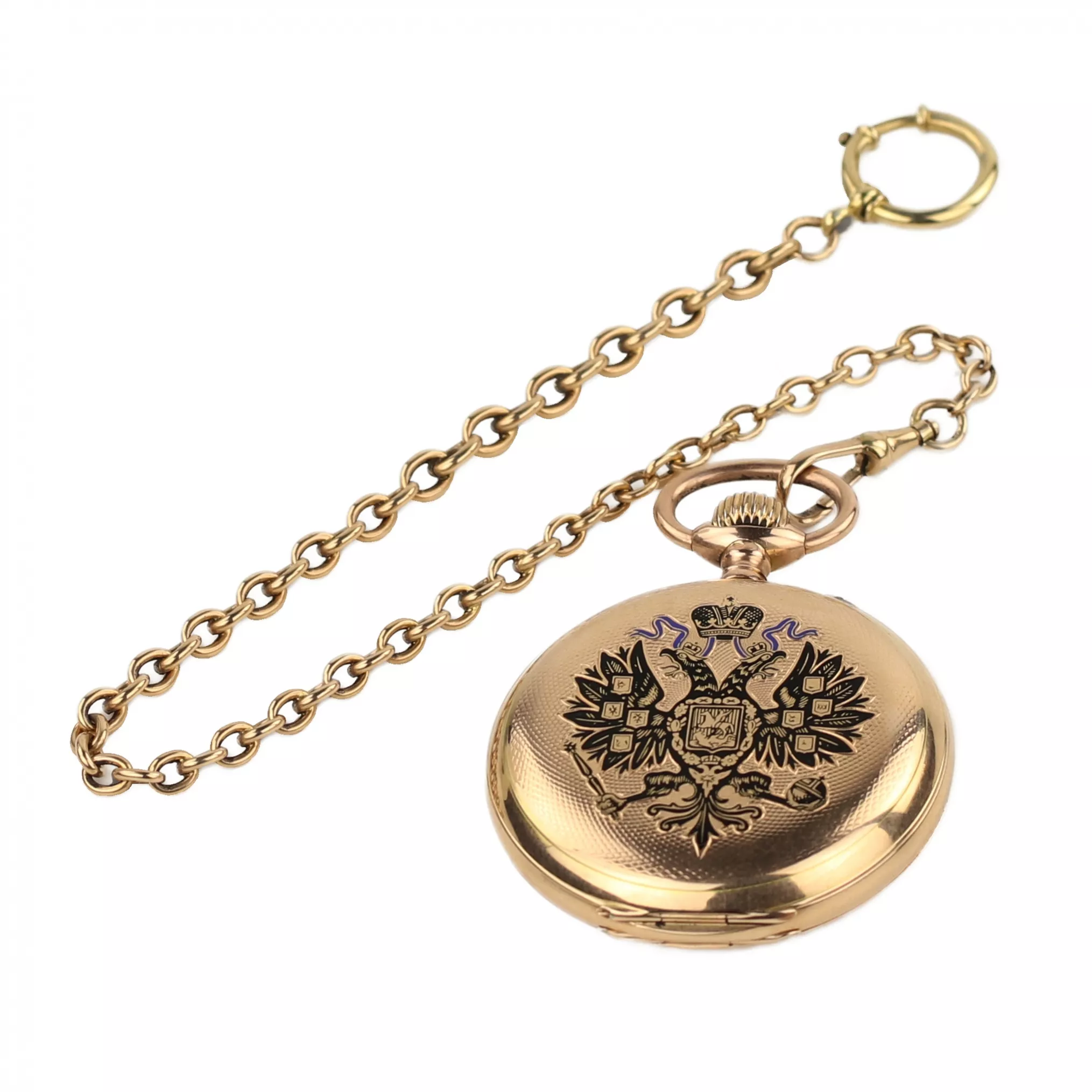 Montre de poche en or avec chaîne de Pavel Bure. Russie 1901-1902 
