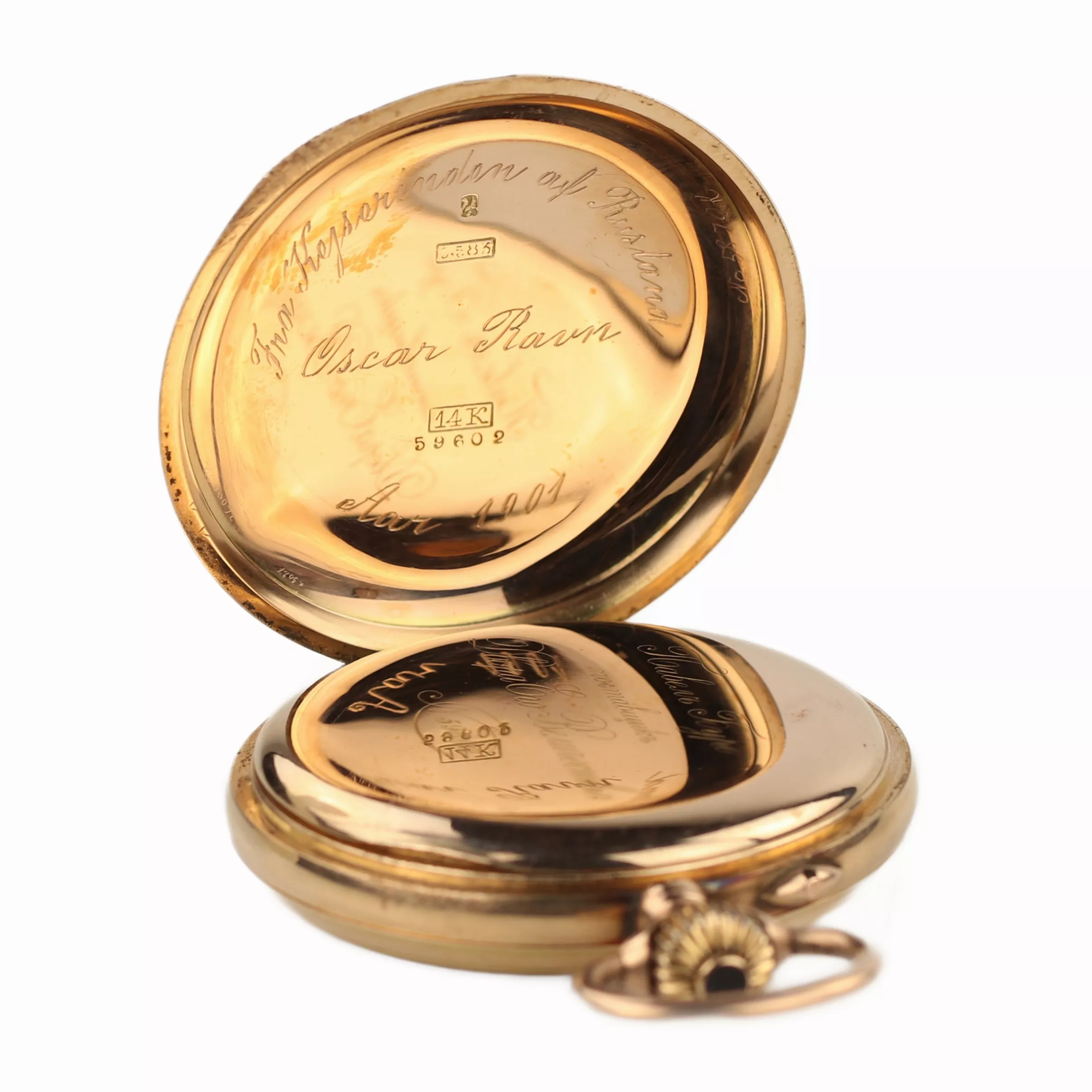 Montre de poche en or avec chaîne de Pavel Bure. Russie 1901-1902 