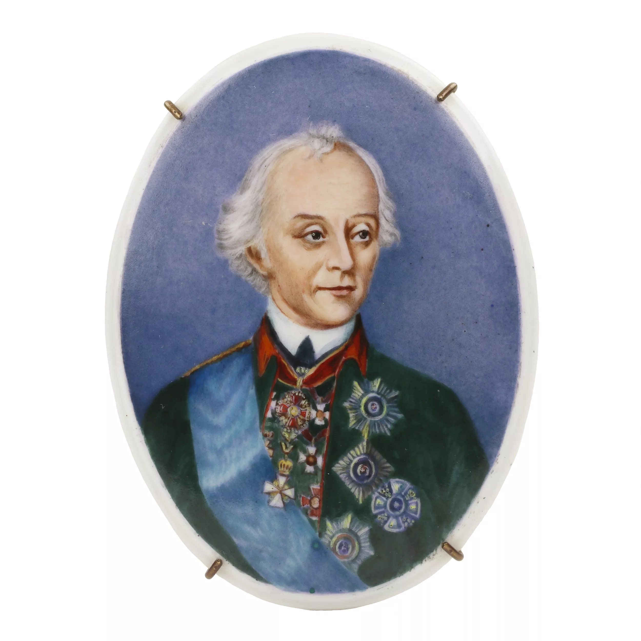 Médaillon en porcelaine avec un portrait de A.V. Souvorov. Russie. XIXe siècle 