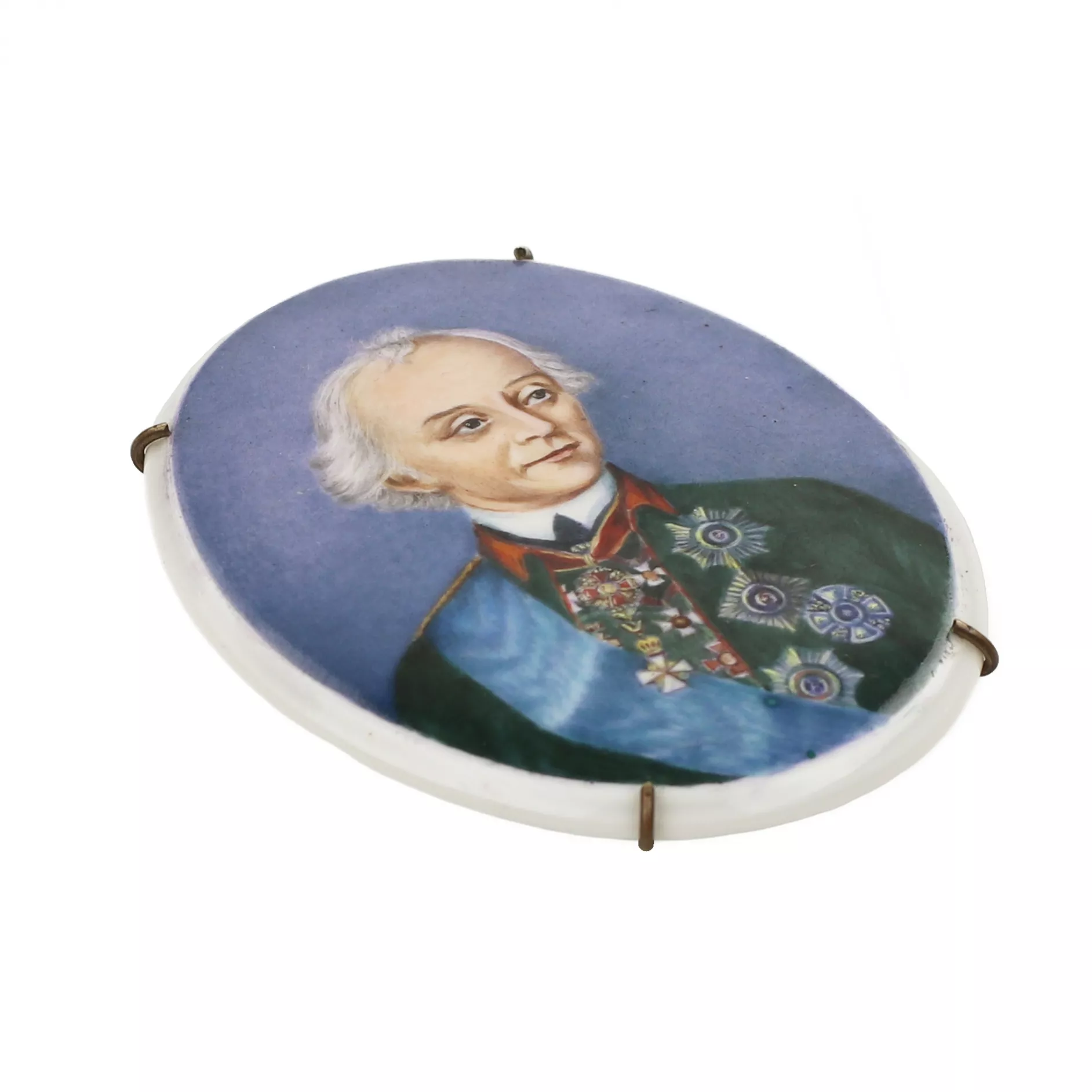 Médaillon en porcelaine avec un portrait de A.V. Souvorov. Russie. XIXe siècle 