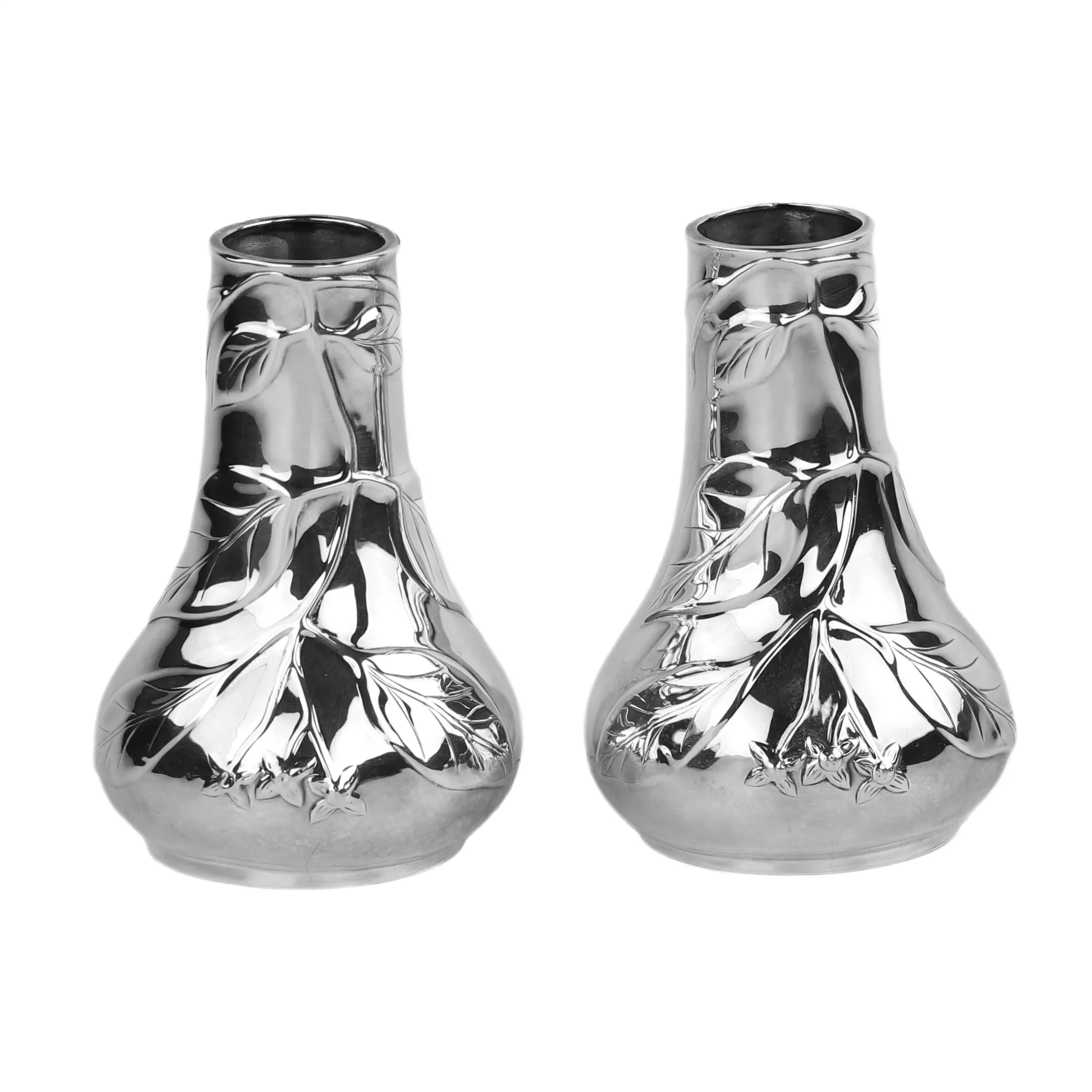 PAIR OF SILVER ART NOUVEAU VASES, TIFFANY & CO., USA, 20TH CENTURY