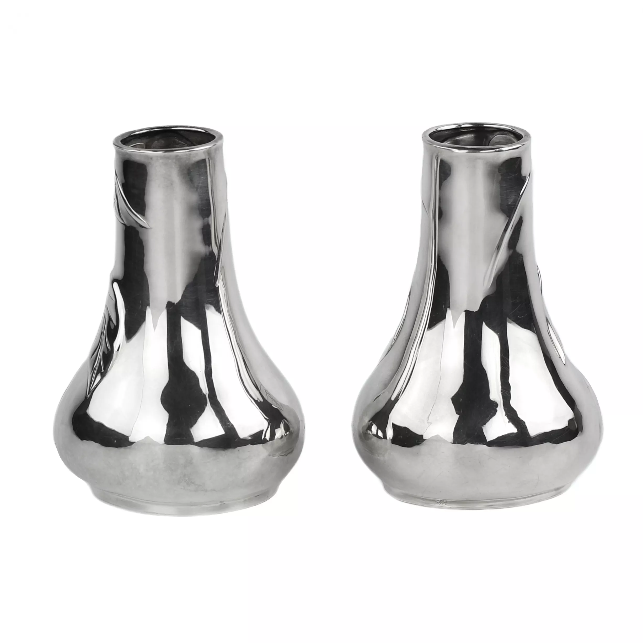 PAIR OF SILVER ART NOUVEAU VASES, TIFFANY & CO., USA, 20TH CENTURY