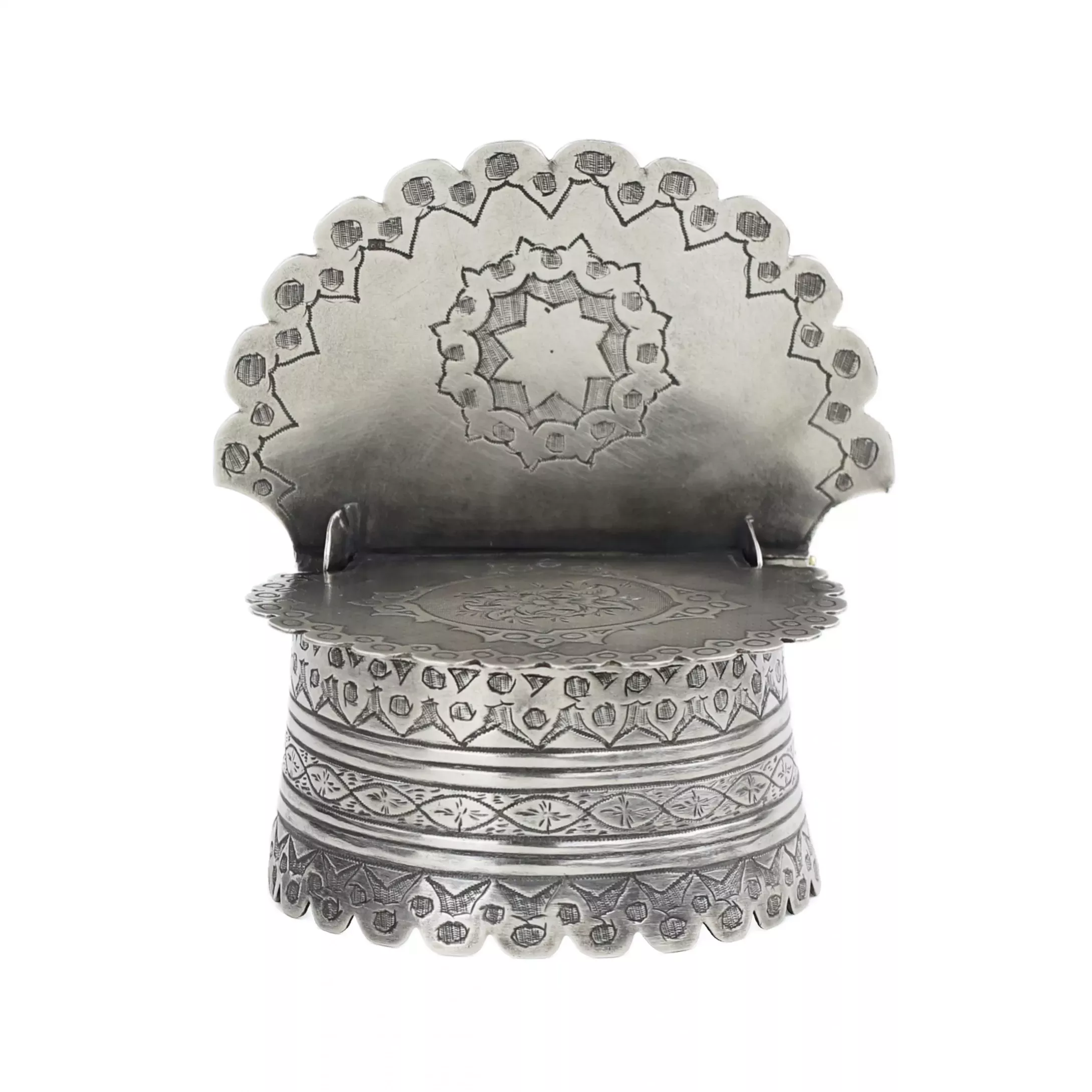 Russian silver salt shaker in neo-Russian style. Dmitry Alexandrov. Moscow, 1870. 
