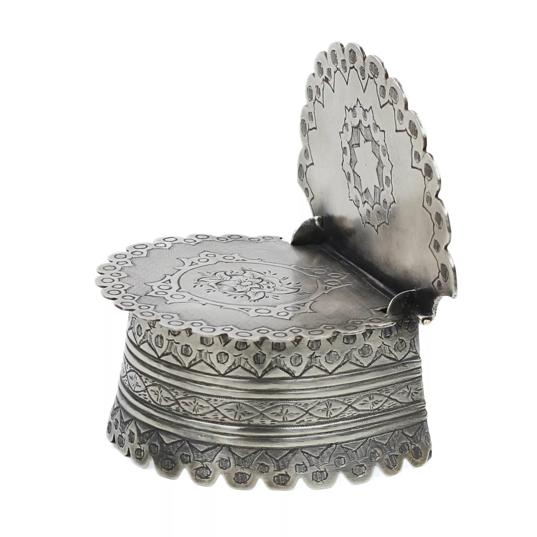 Russian silver salt shaker in neo-Russian style. Dmitry Alexandrov. Moscow, 1870. 