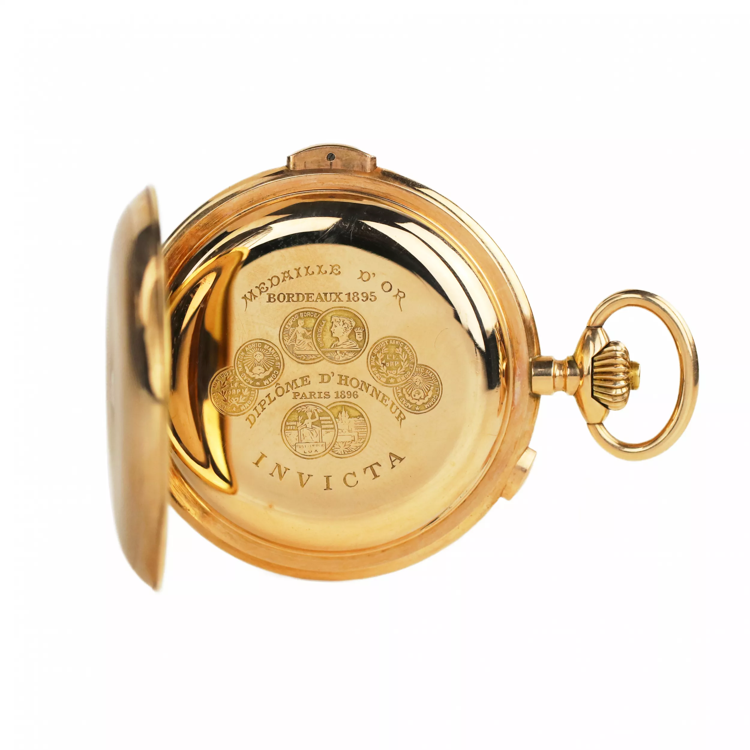 GOLD 14K POCKET WATCH WITH QUARTER REPEATER INVICTA FOR THE RUSSIAN MARKET SWITZERLAND, CIRCA 1900