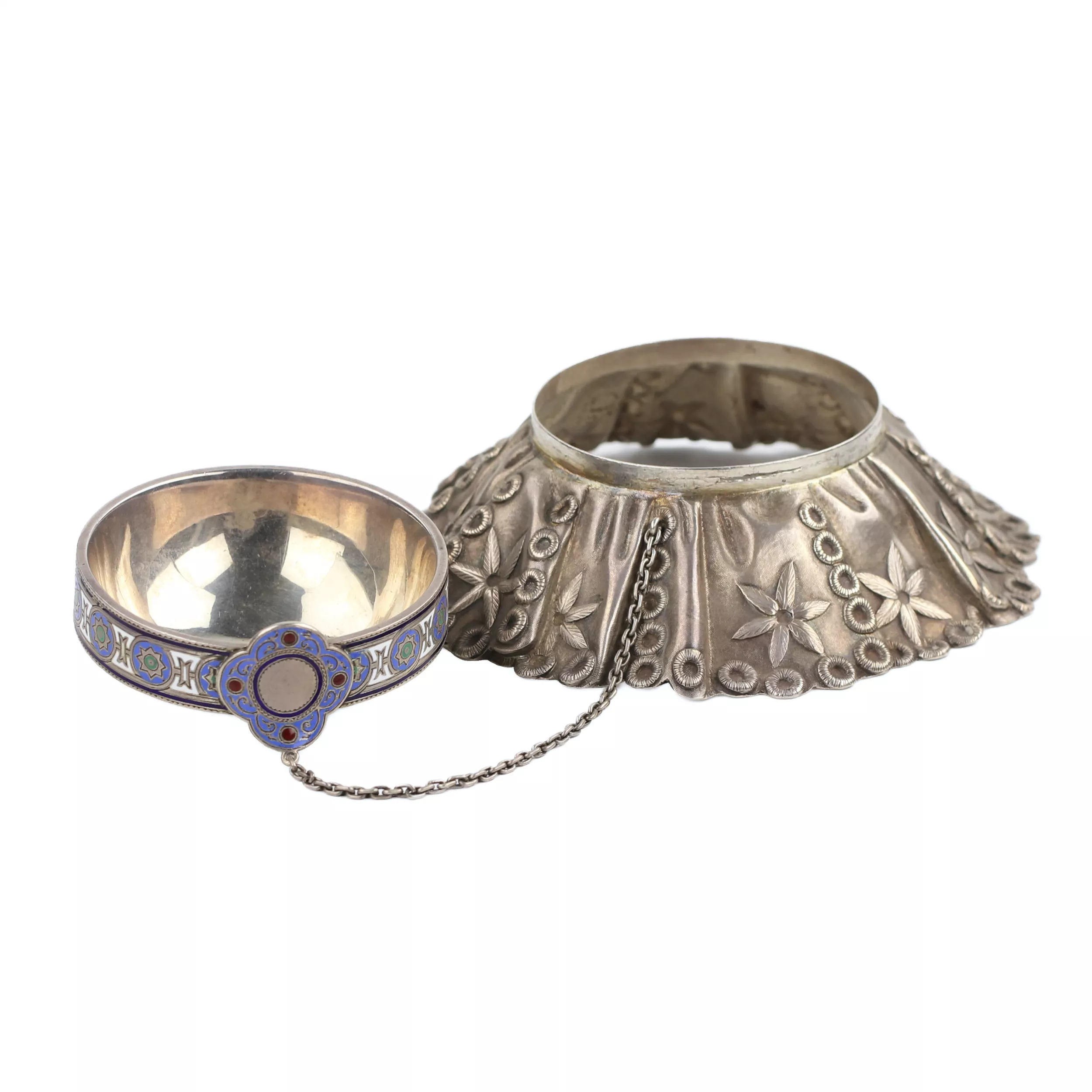 WEDDING SALT CELLAR FOR THE KARAVAI BY THE FIRM OF P.A. OVCHINNIKOV RUSSIA, MOSCOW, 1874