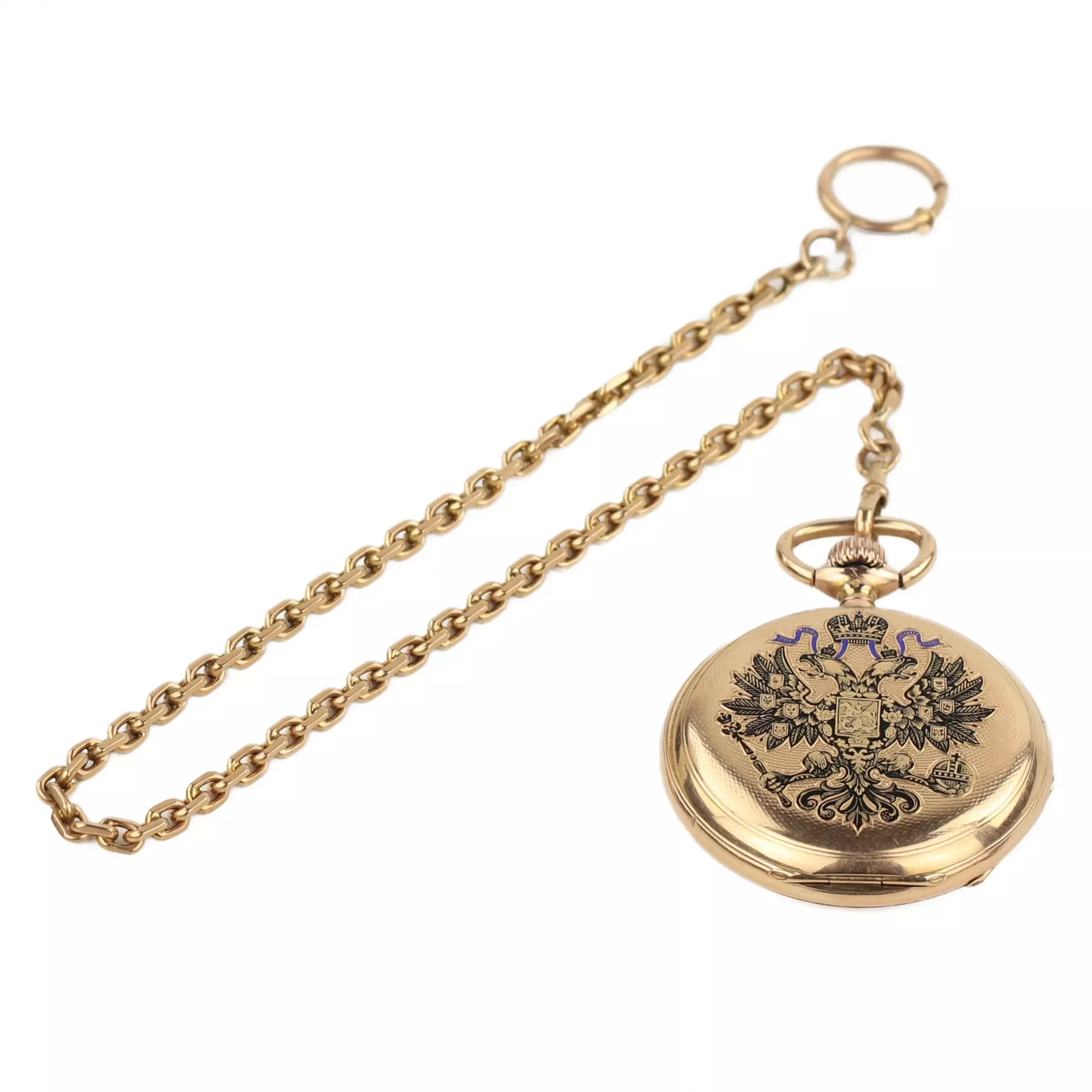 Gold pocket watch with enamel. Pavel Bure company. Russia 1888. 