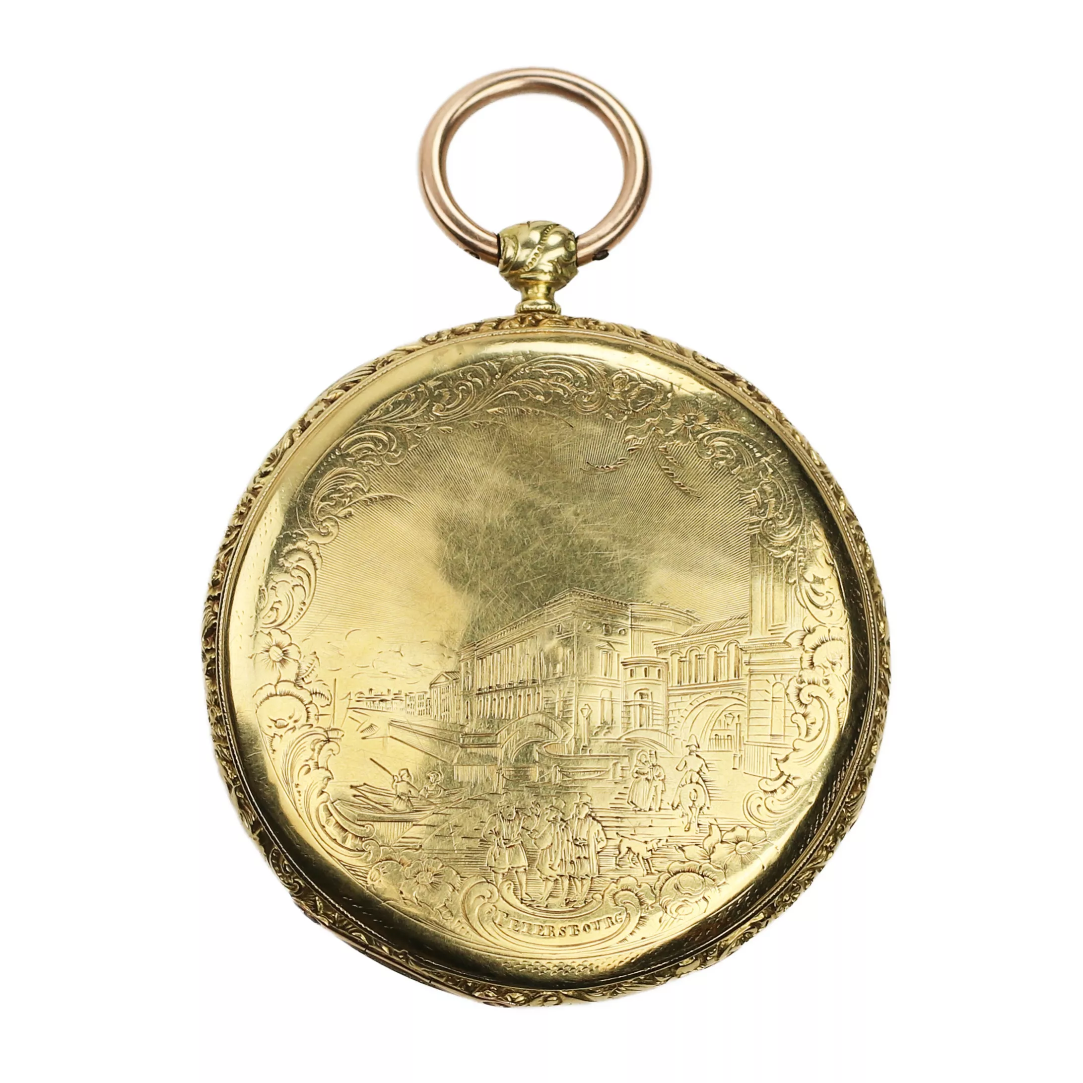 POCKET WATCH IN A GOLD CASE WITH A PORTRAIT OF EMPEROR ALEXANDER I. COURVOISIER FILS  SWITZERLAND, CHAUX-DE-FONDS, CIRCA 1815 - 1825