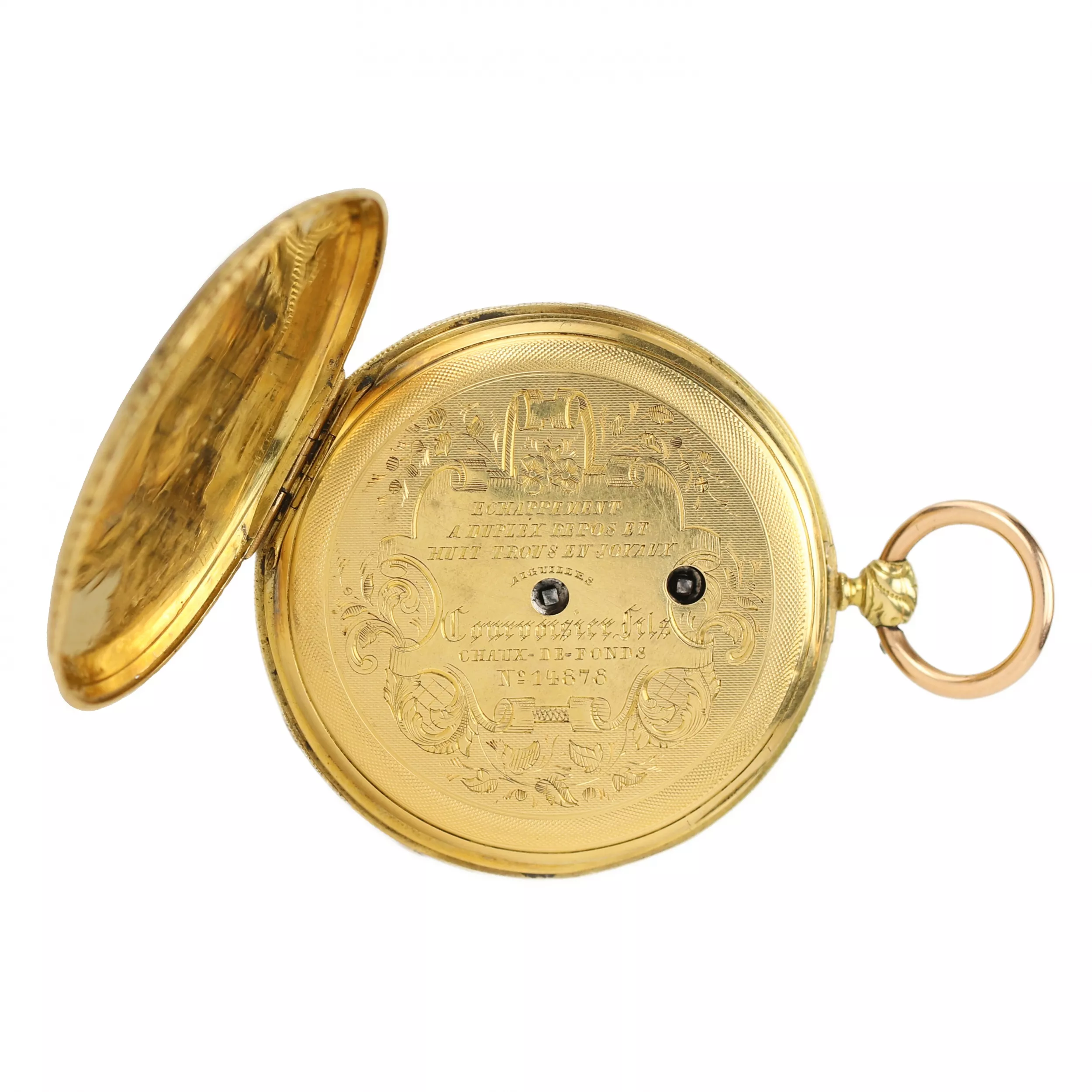 POCKET WATCH IN A GOLD CASE WITH A PORTRAIT OF EMPEROR ALEXANDER I. COURVOISIER FILS  SWITZERLAND, CHAUX-DE-FONDS, CIRCA 1815 - 1825
