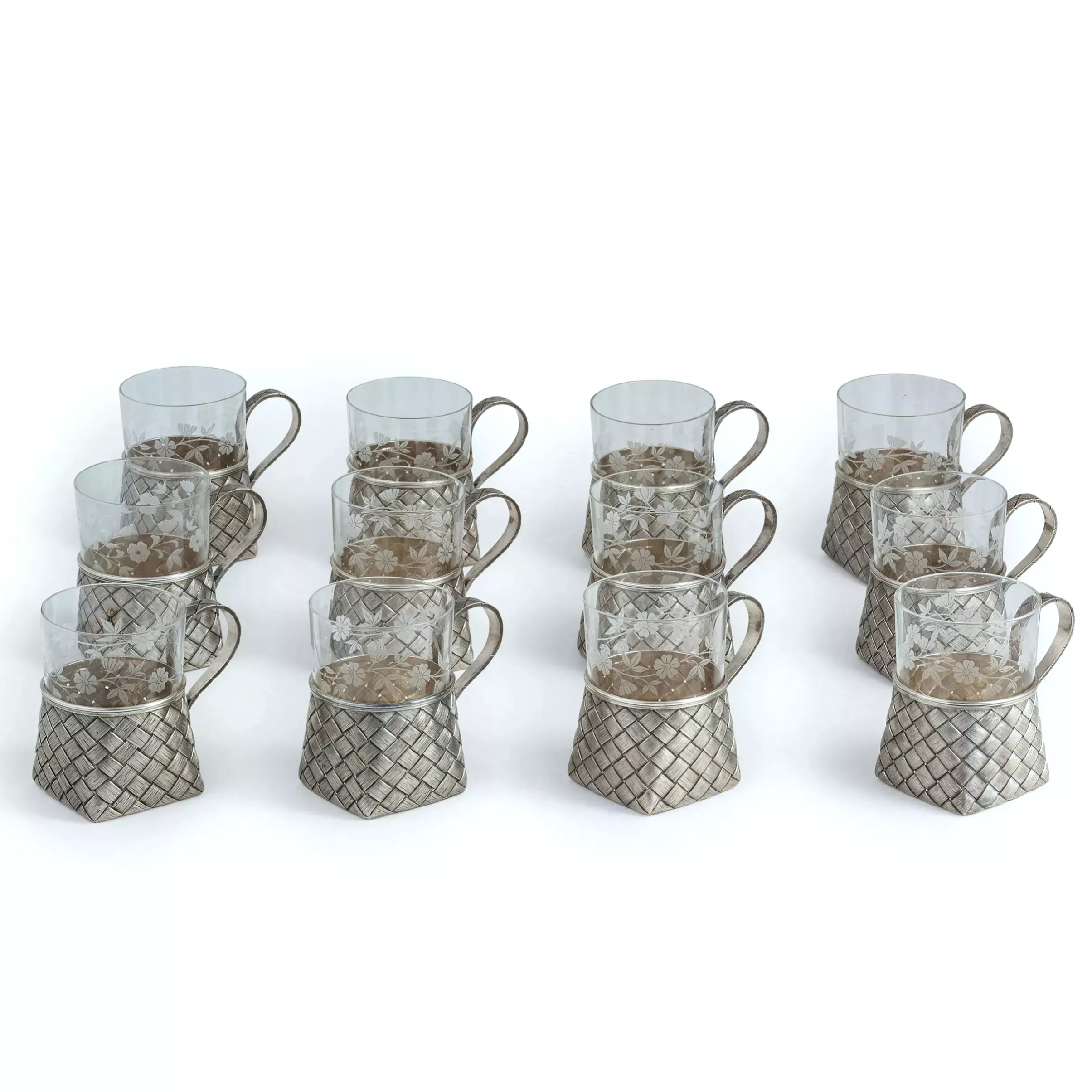 LARGE RUSSIAN SILVER TEA SERVICE “BAST” GRACHEV BROTHERS, ST PETERSBURG, 1883–1884