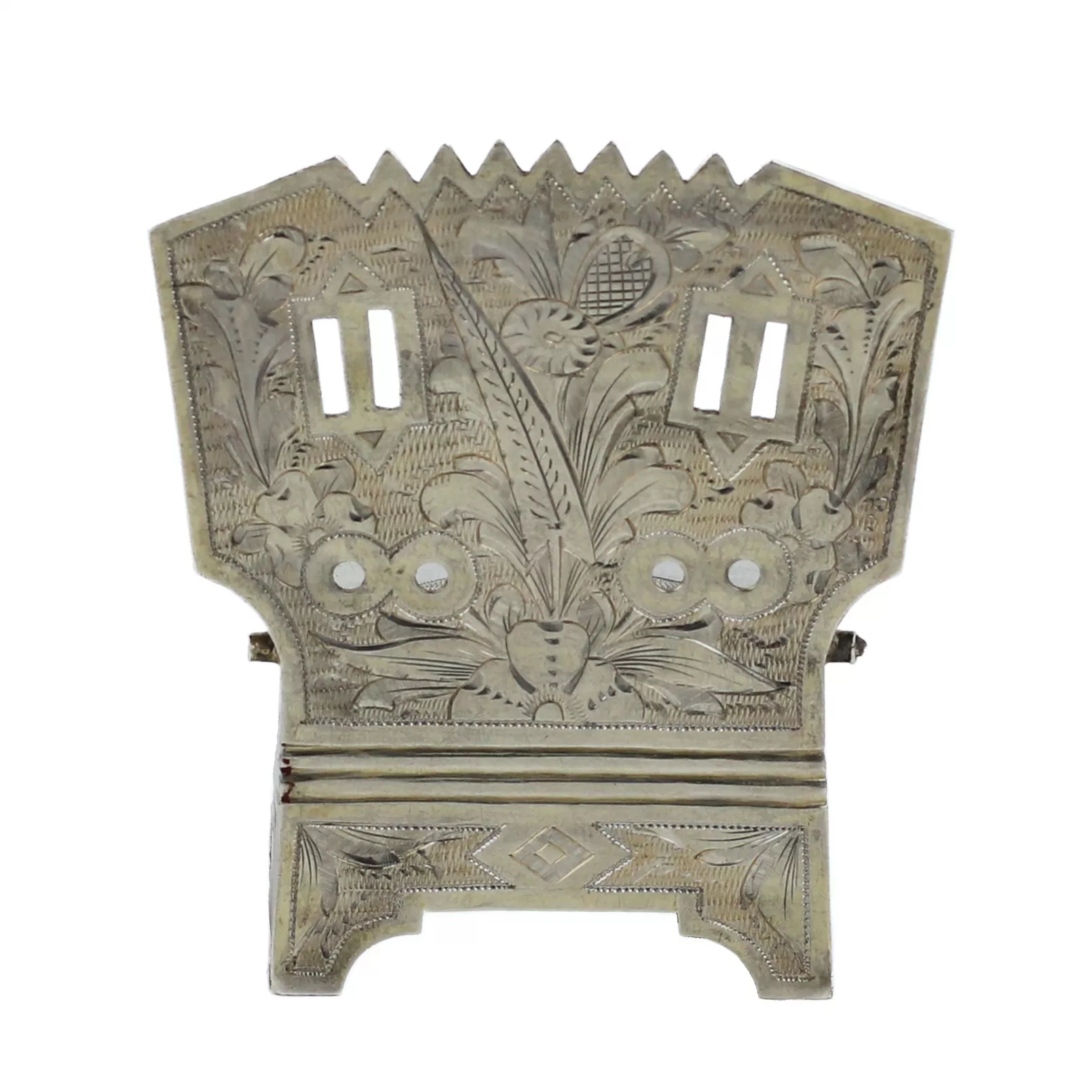 Salière russe en argent en forme de siège. Ivan Alekseevitch Svéchnikov. Moscou, 1885.