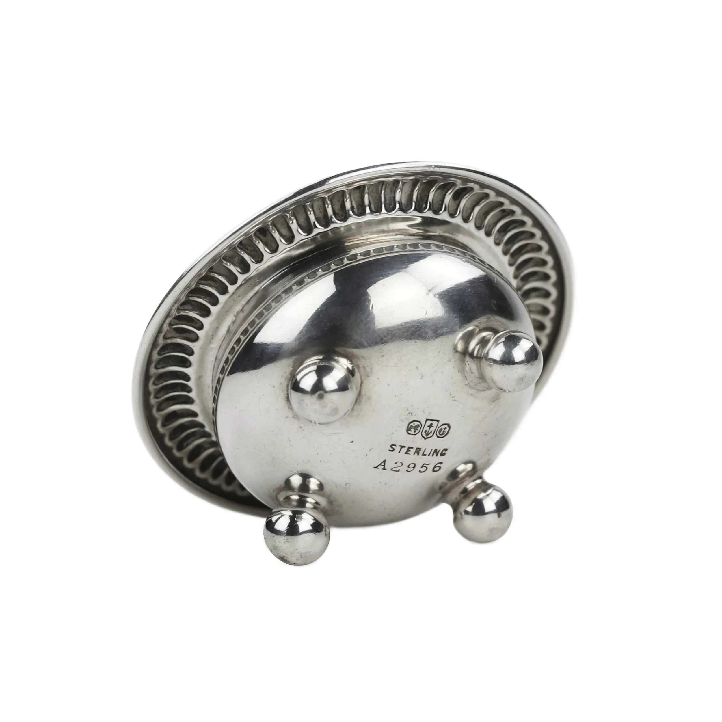 SALERON SUR TROIS PIEDS BOULE GORHAM SILVER CO., ÉTATS-UNIS, XXe SIÈCLE