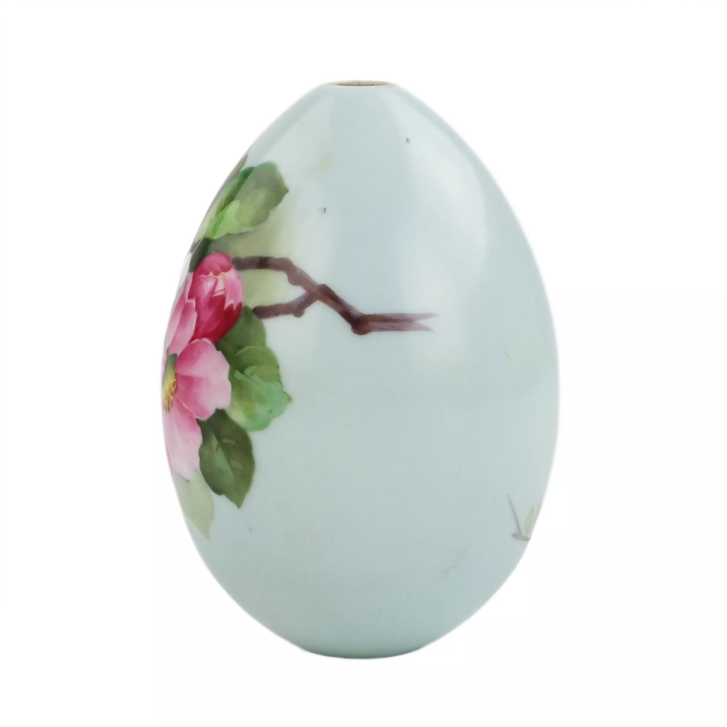 PORCELAIN EASTER EGG WITH HAND-PAINTED BLOSSOMING APPLE ORCHARD RUSSIA, LATE 19TH CENTURY (C. 1890–1900)