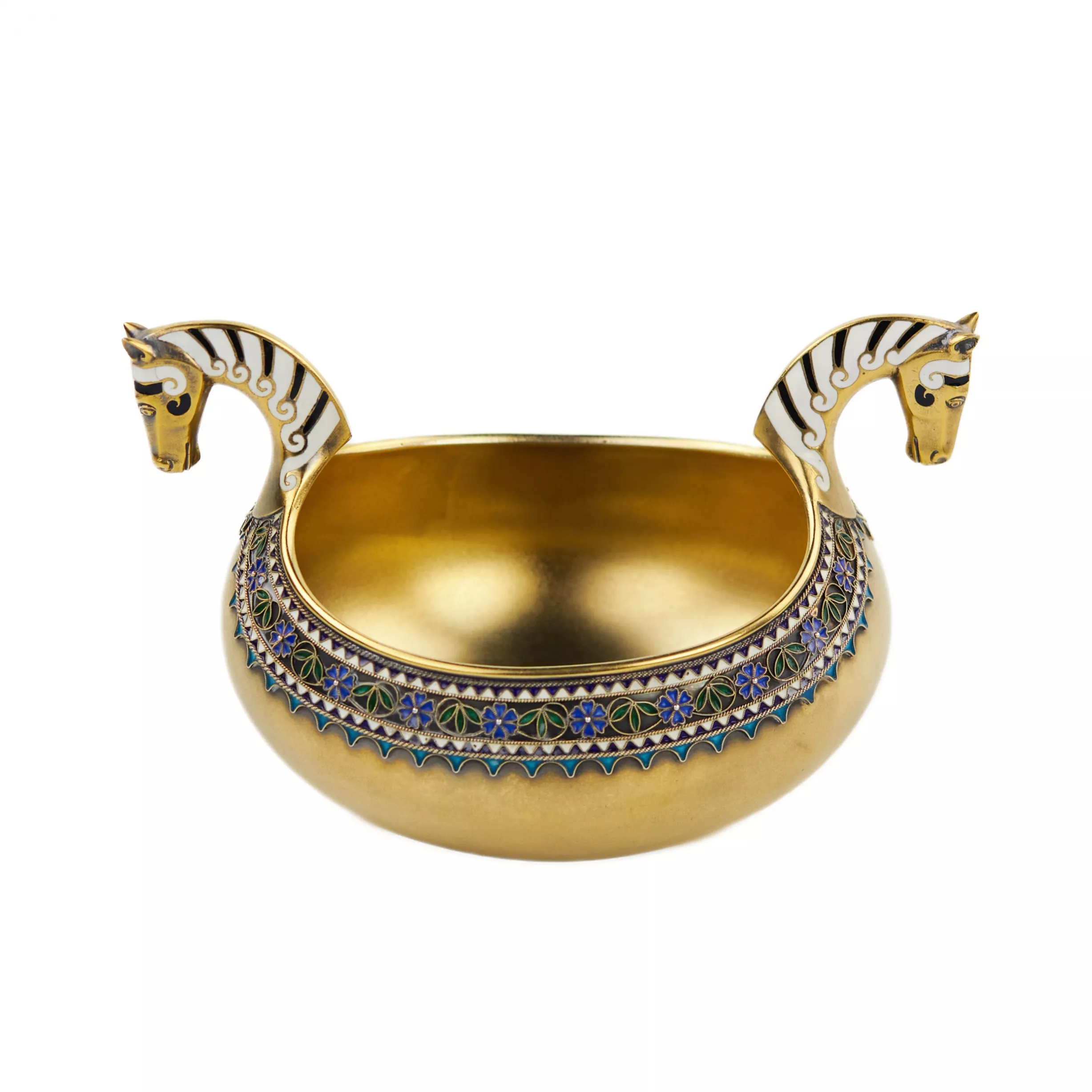 SILVER-GILT DRINKING BOWL WITH HORSE HEADS NORWAY, MARIUS HAMMER WORKSHOP, BERGEN, LATE 19TH – EARLY 20TH CENTURY