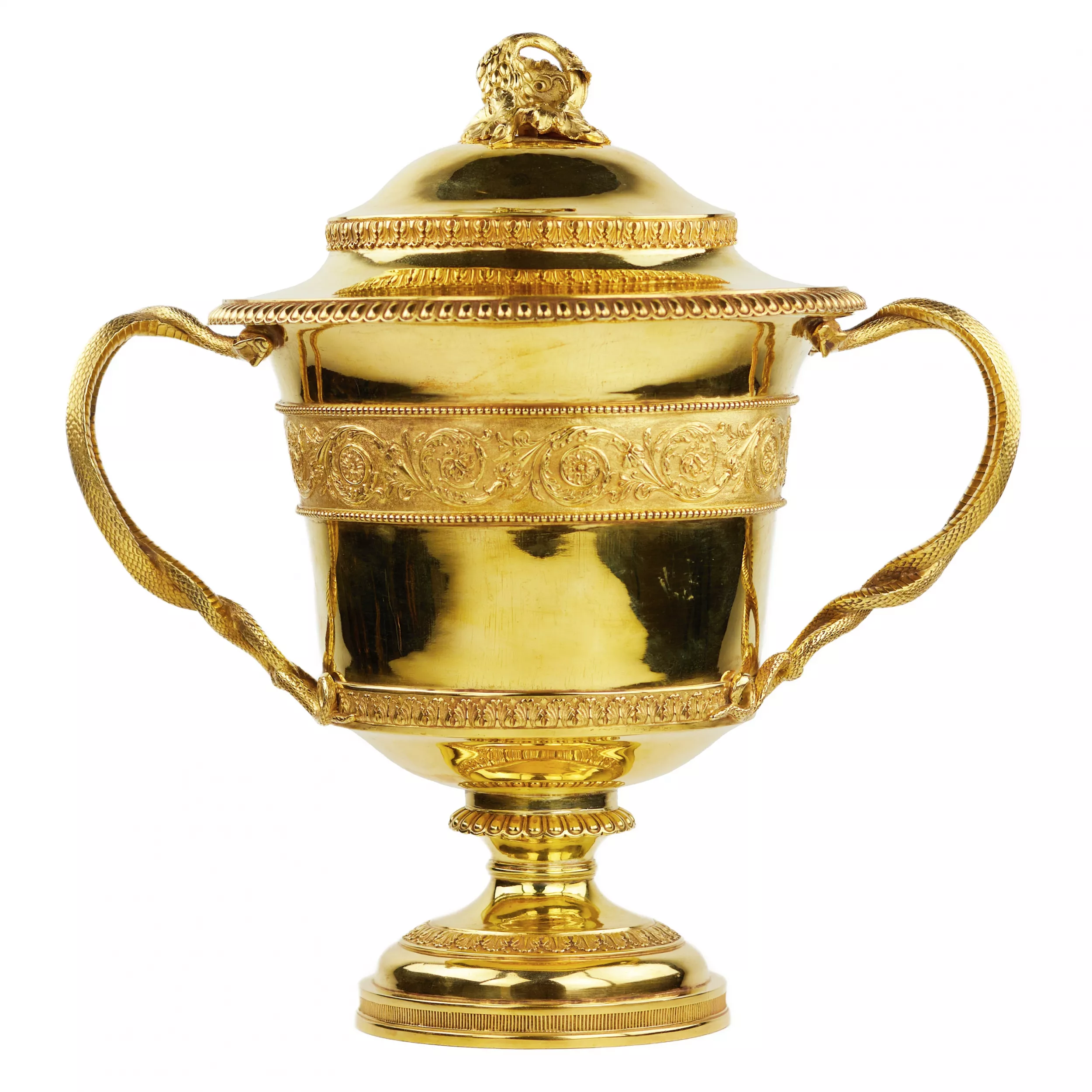 COVERED NEOCLASSICAL CUP. ROBERT GARRARD II & EDWARD BURROWS. ENGLAND, FIRST THIRD OF THE 19TH CENTURY