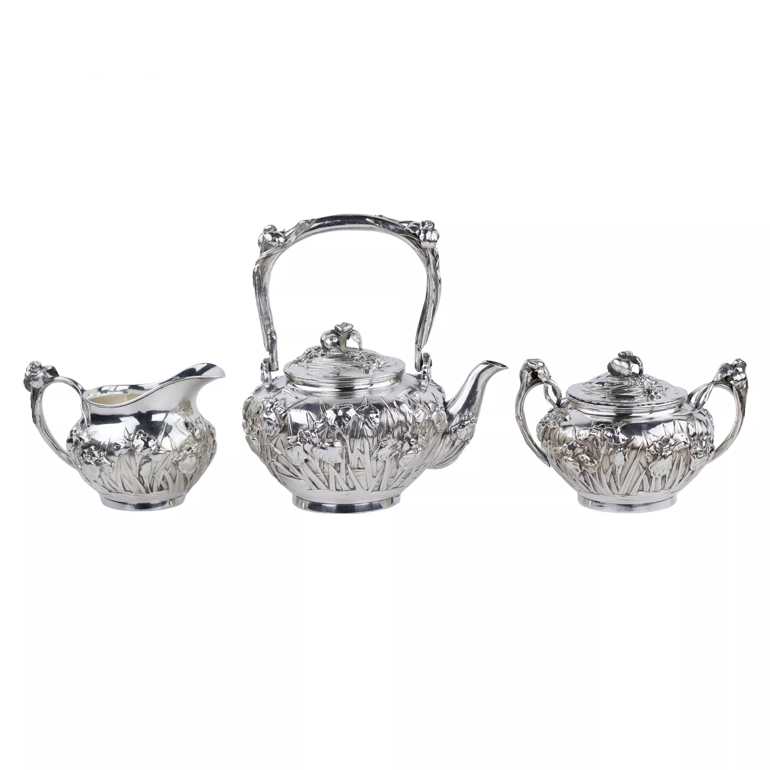 SILVER TEA SET JAPAN, MEIJI PERIOD (1868-1912) 
