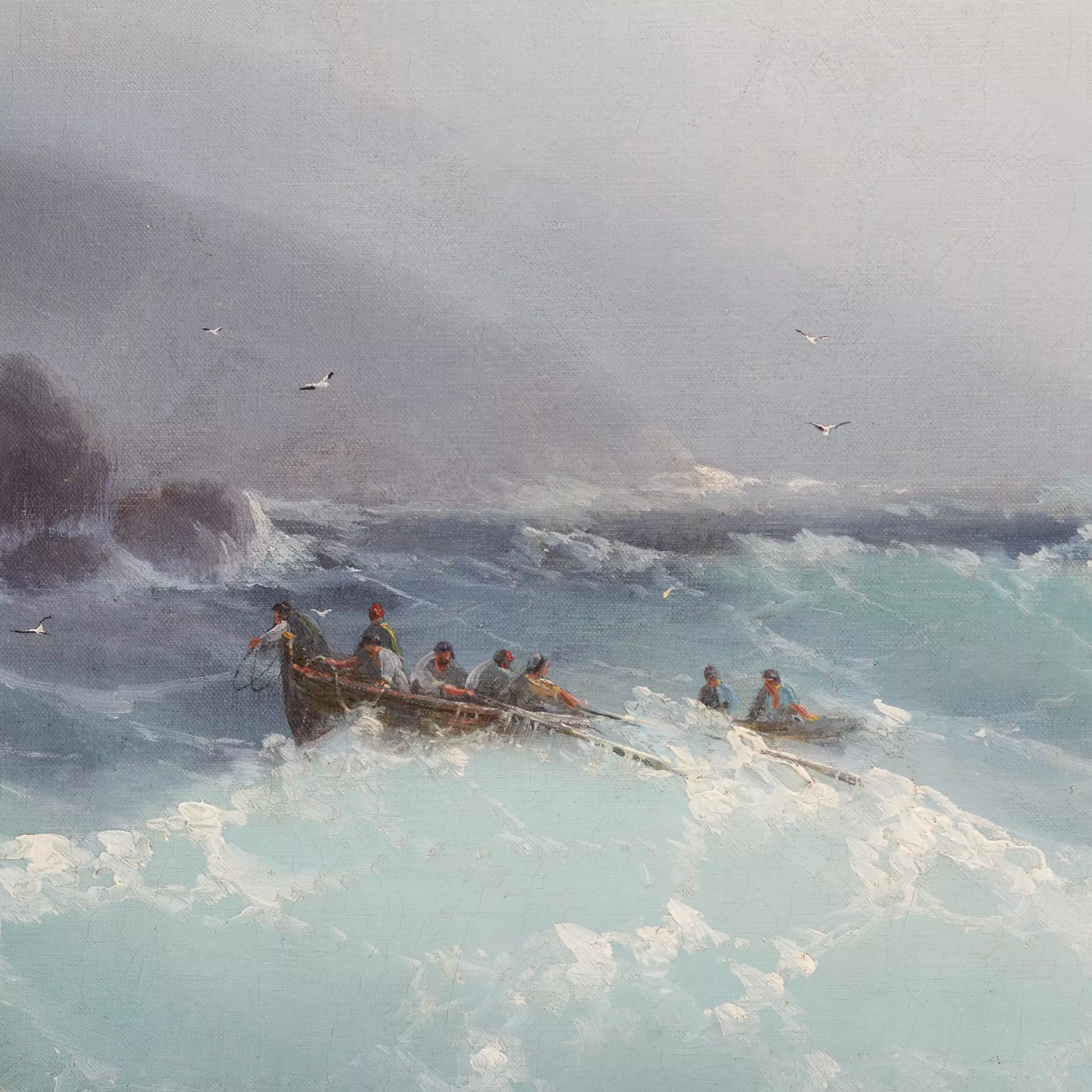 KHARLAMPY DMITRIEVICH KOSTANDI (SECOND HALF OF THE 1860s – AFTER 1917). STORMY SEA RUSSIA, EARLY 20TH CENTURY