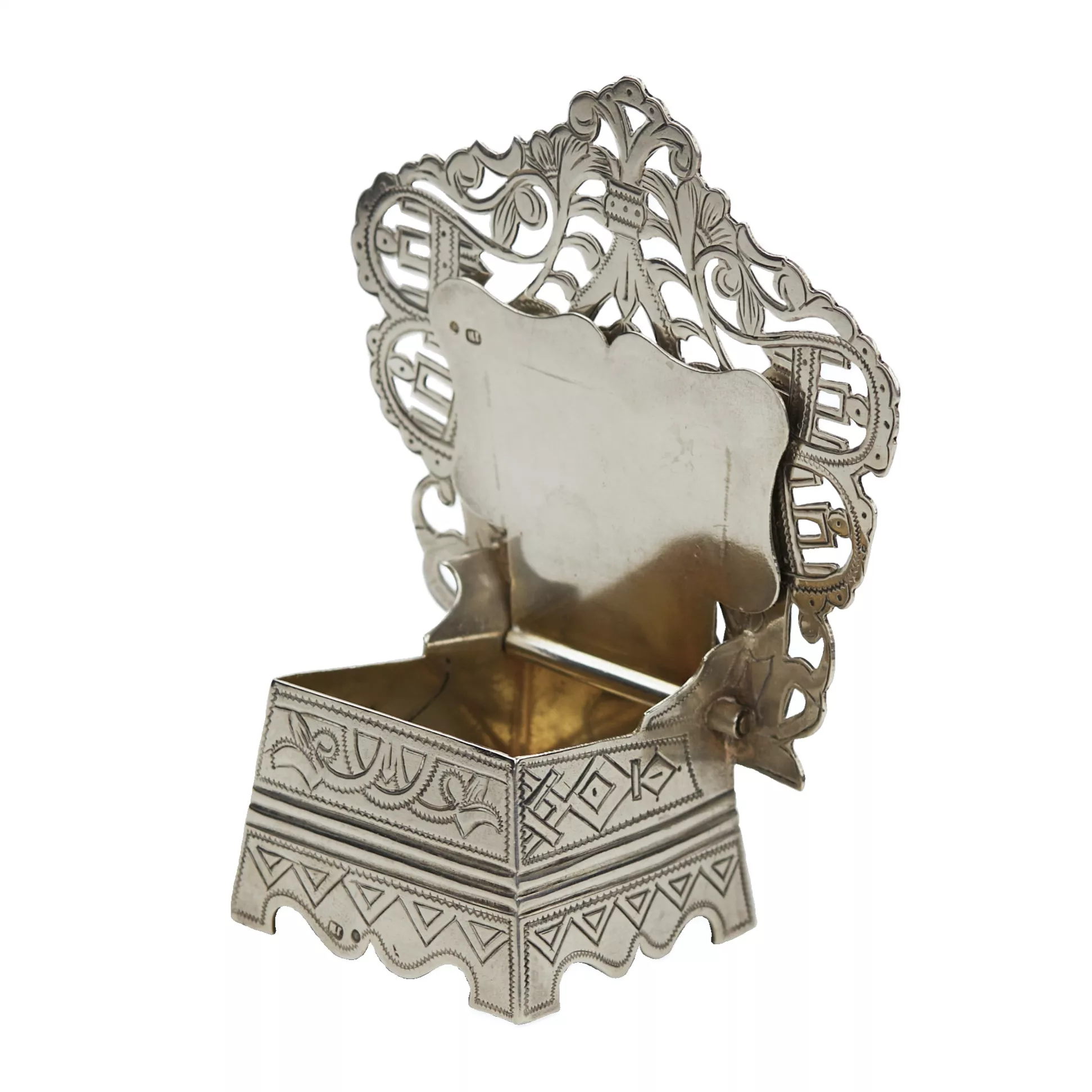 SALIÈRE EN ARGENT EN FORME DE TRÔNE RUSSIE, MOSCOU, 1899–1908