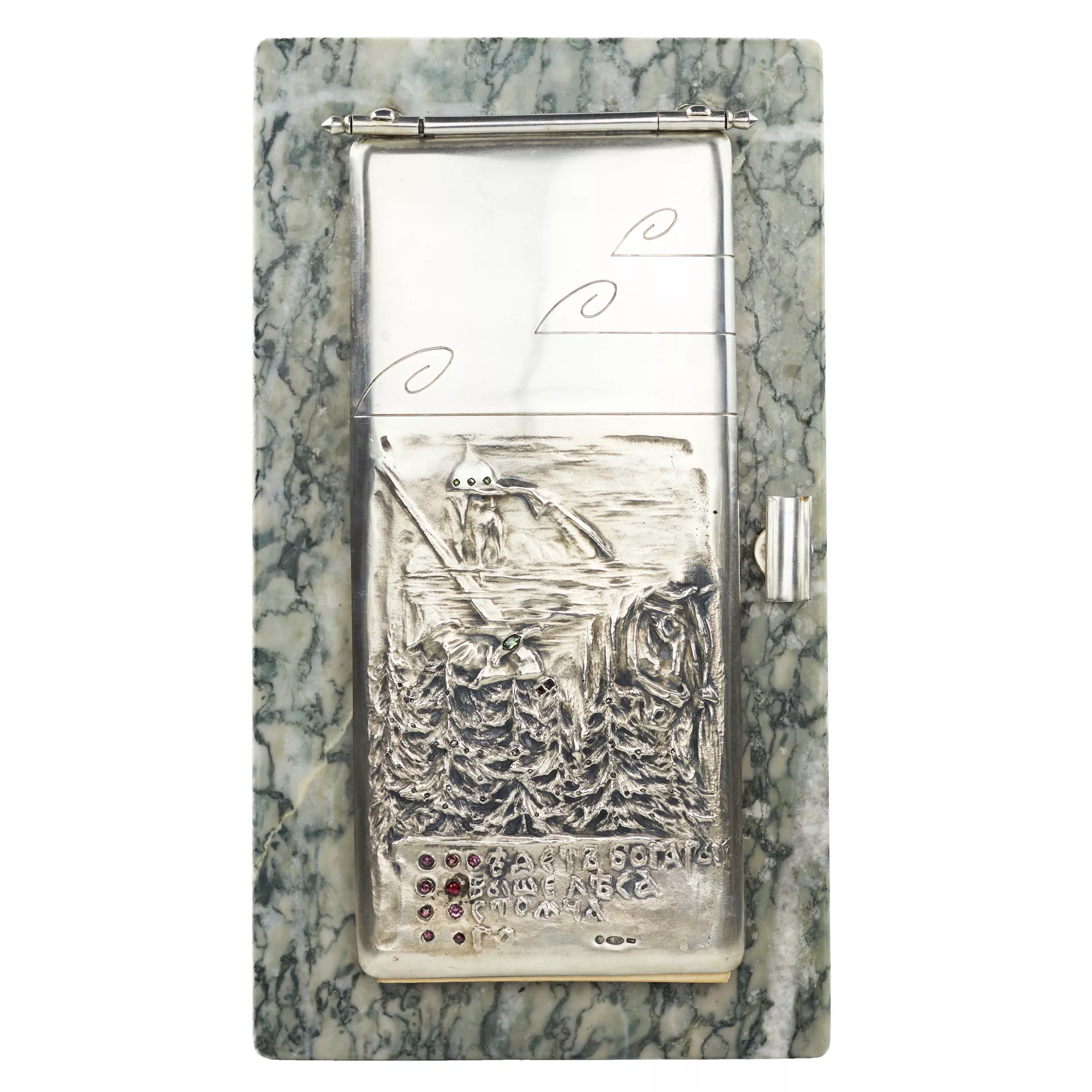 DESK SILVER NOTEPAD IN OLD RUSSIAN STYLE PETR MILYUKOV, RUSSIA, EARLY 20TH CENTURY