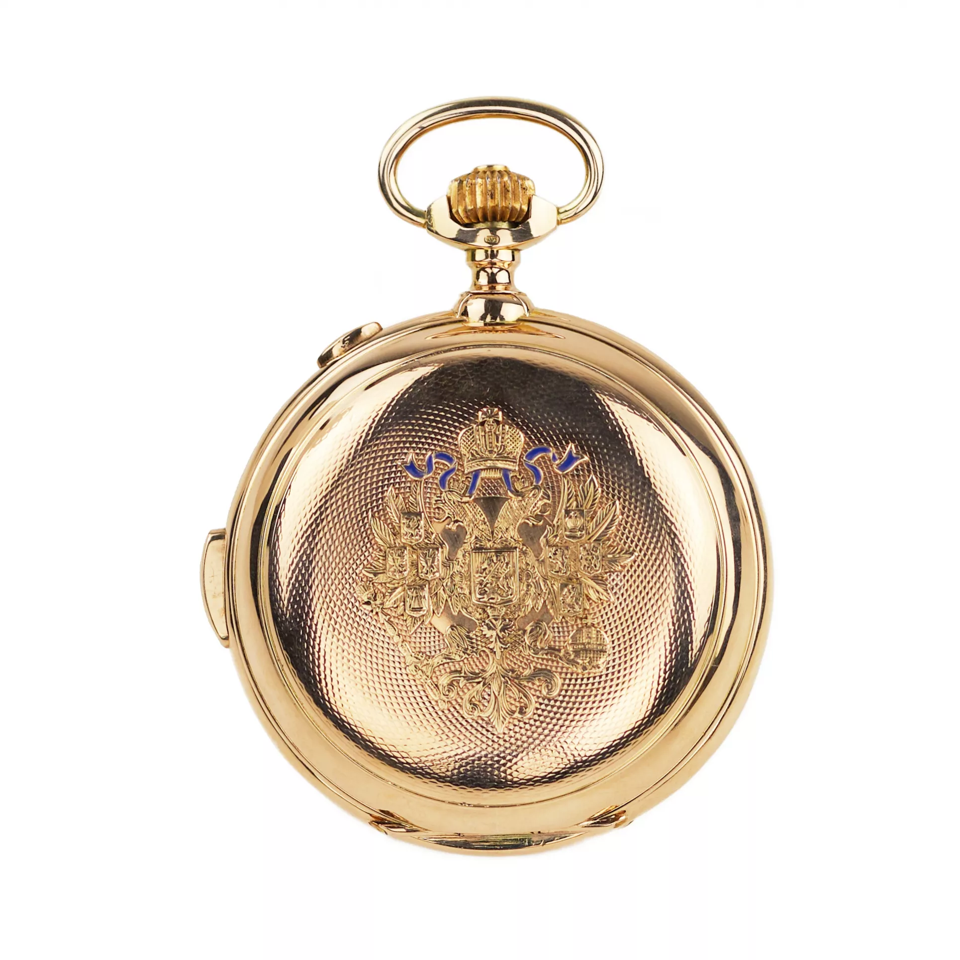 PAUL BUHRÉ  LE PHARE. GOLD POCKET WATCH WITH MINUTE REPEATER, CHRONOGRAPH, MOON PHASES AND CYRILLIC CALENDAR. CIRCA 1903