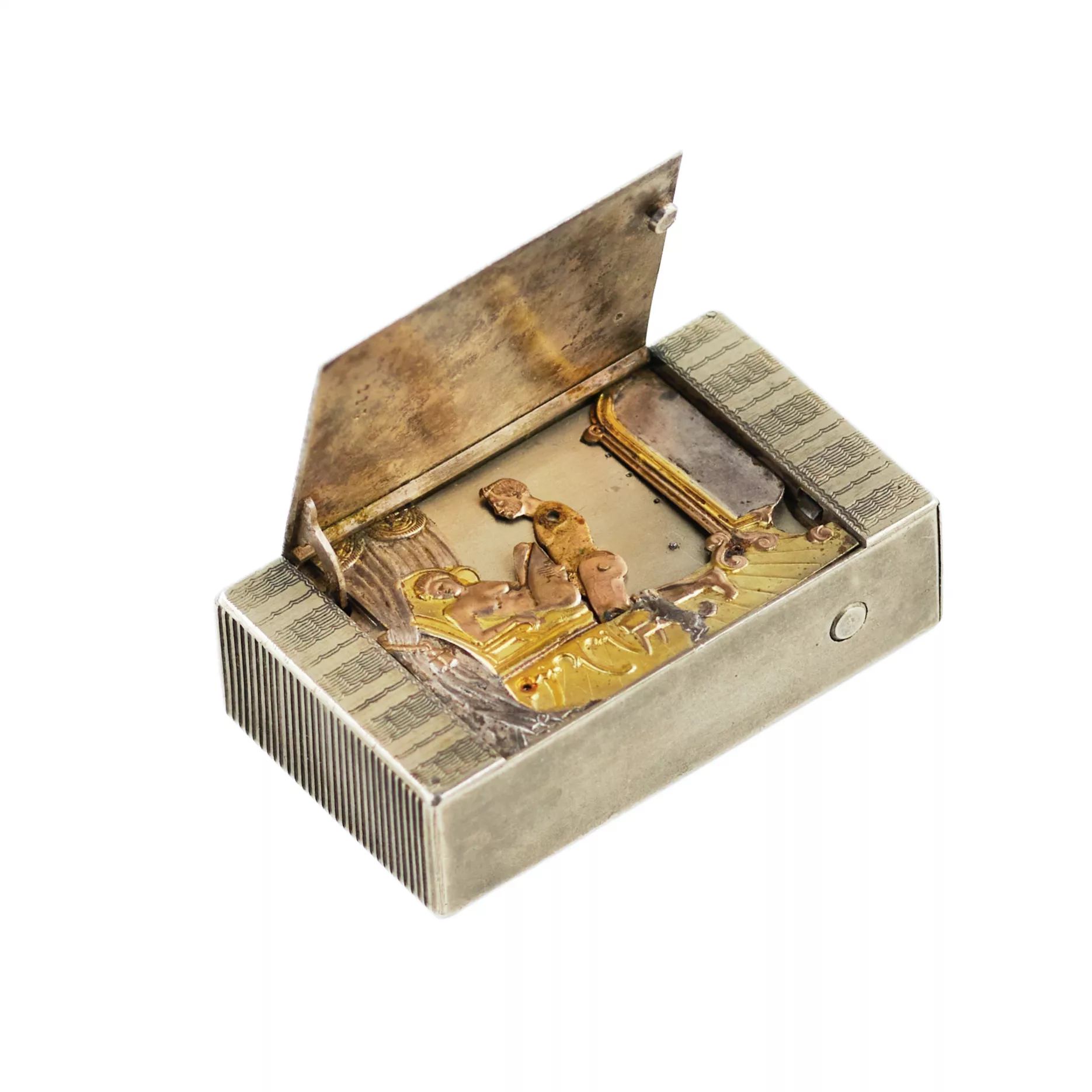 Boîte d’allumettes automatique érotique avec miniature mécanique  France, début du XXᵉ siècle