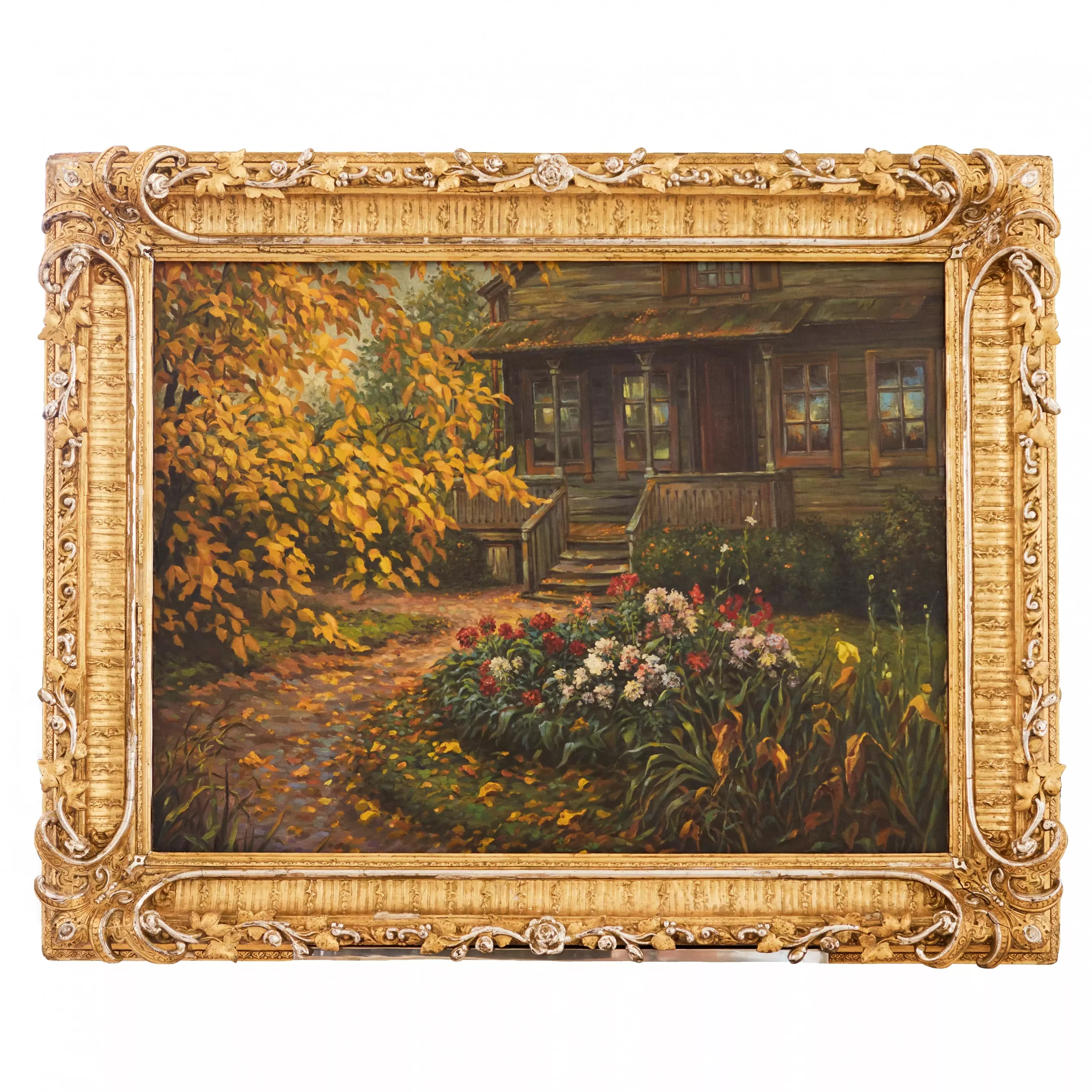 DACHA AVEC JARDIN EN FLEURS STANISLAV ZHOUKOVSKI. 1921
