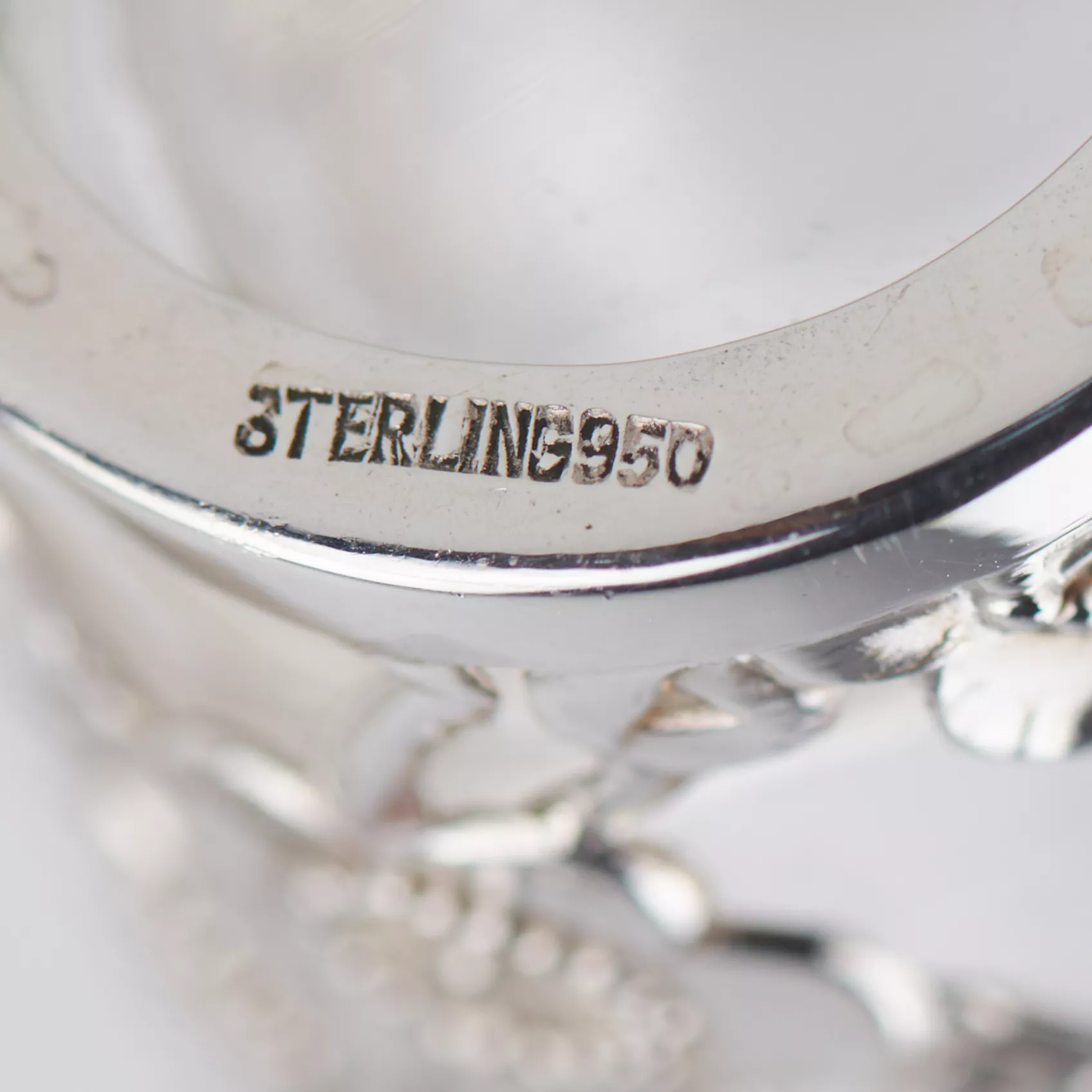 LIQUEUR SET WITH PIERCED STERLING SILVER OVERLAY  JAPAN, MID–20TH CENTURY