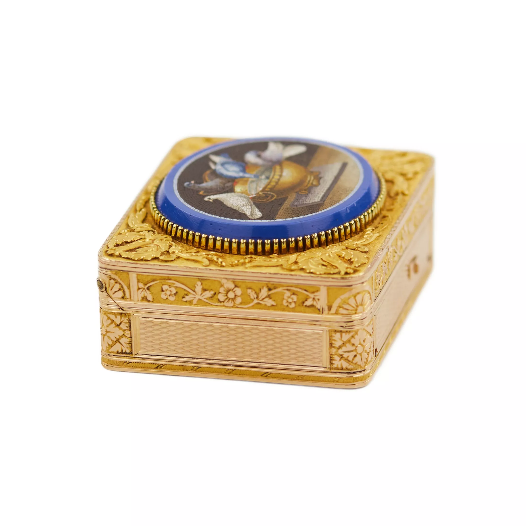 MUSICAL SNUFFBOX WITH MICROMOSAIC PLINY`S DOVES FRANCE, 1819–1838 