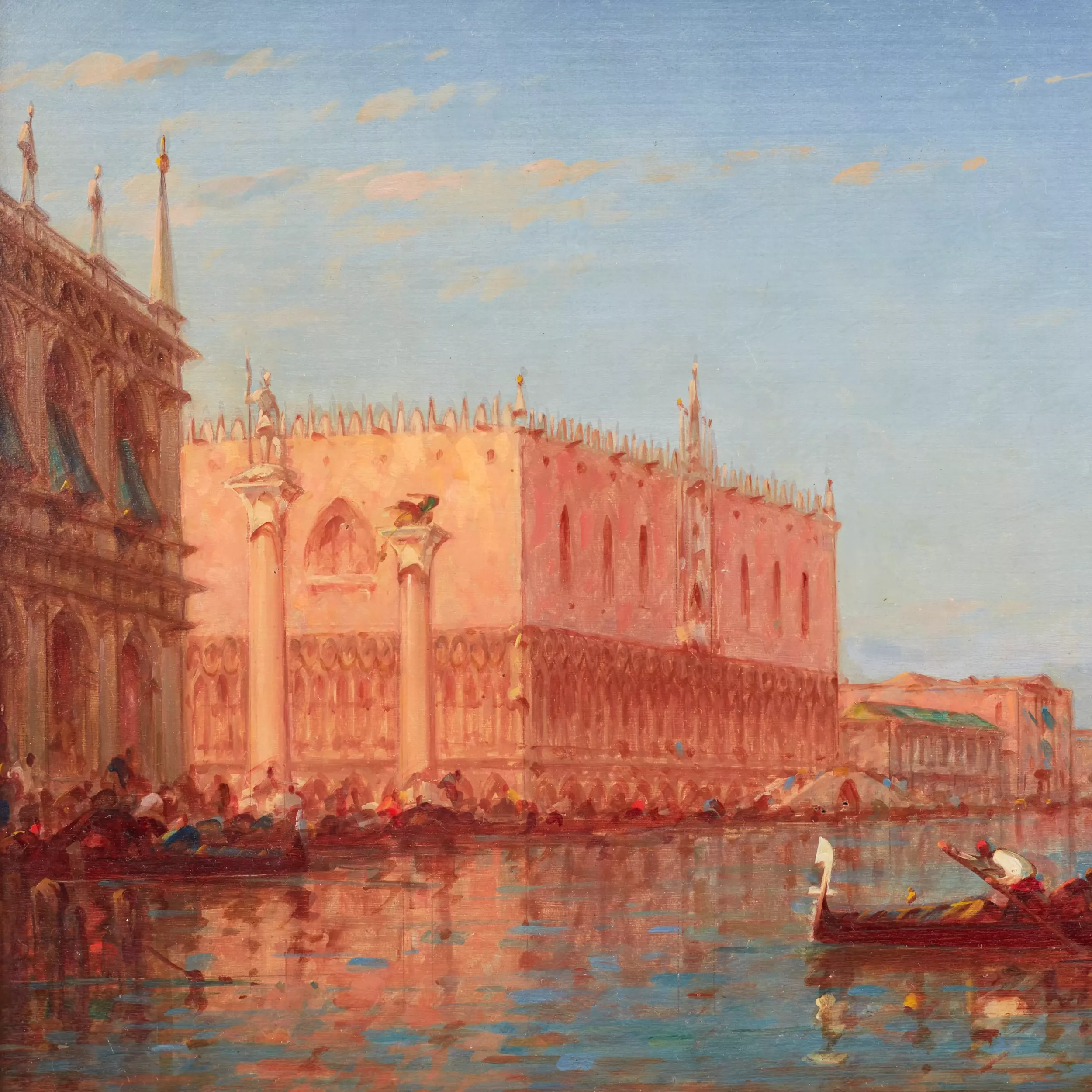 CHARLES-CLÉMENT CALDERON (1870-1906). VIEW OF THE DOGE’S PALACE AND ST MARK’S SQUARE IN VENICE FRANCE / VENICE, TURN OF THE 19TH AND 20TH CENTURY