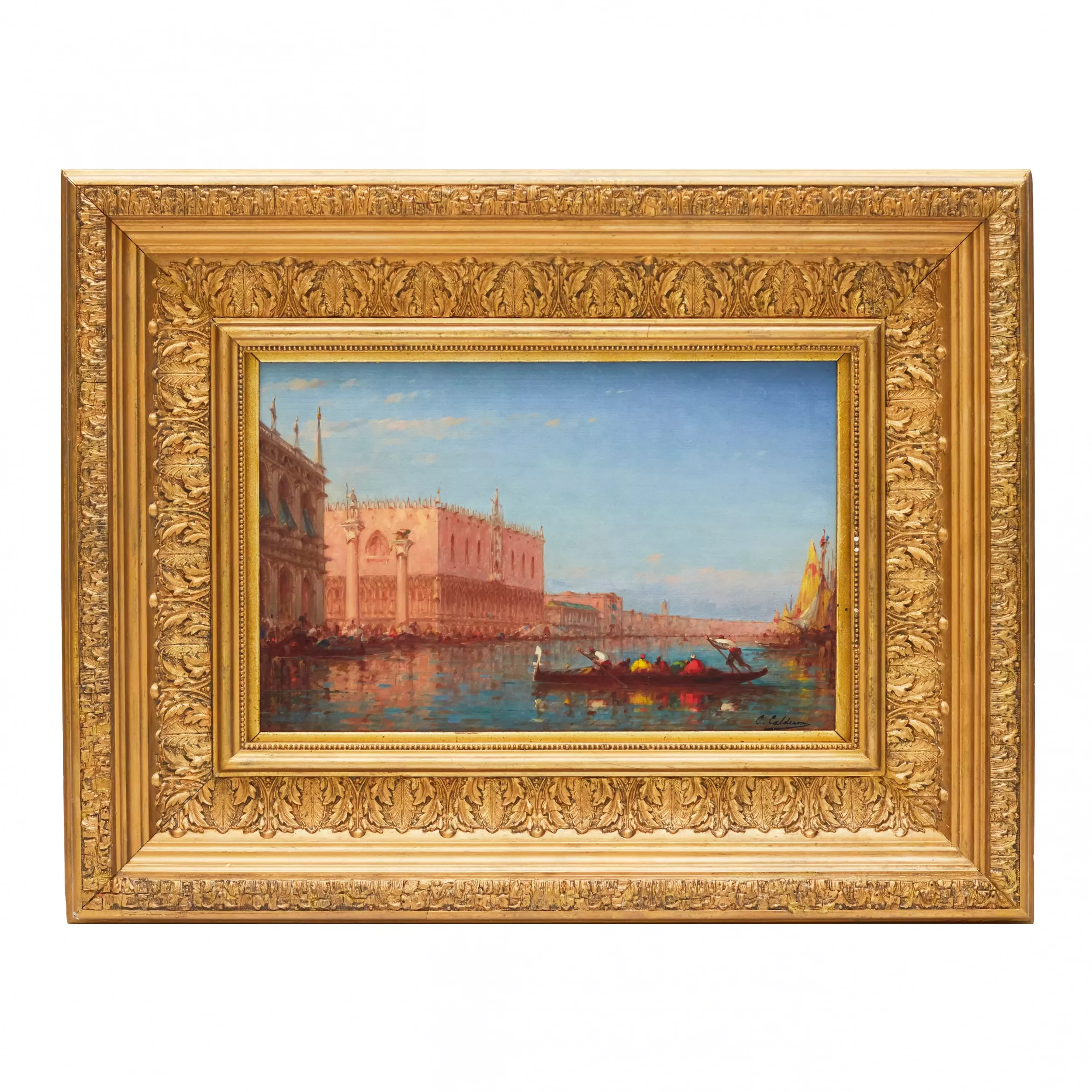 CHARLES-CLÉMENT CALDERON (1870-1906). VIEW OF THE DOGE’S PALACE AND ST MARK’S SQUARE IN VENICE FRANCE / VENICE, TURN OF THE 19TH AND 20TH CENTURY