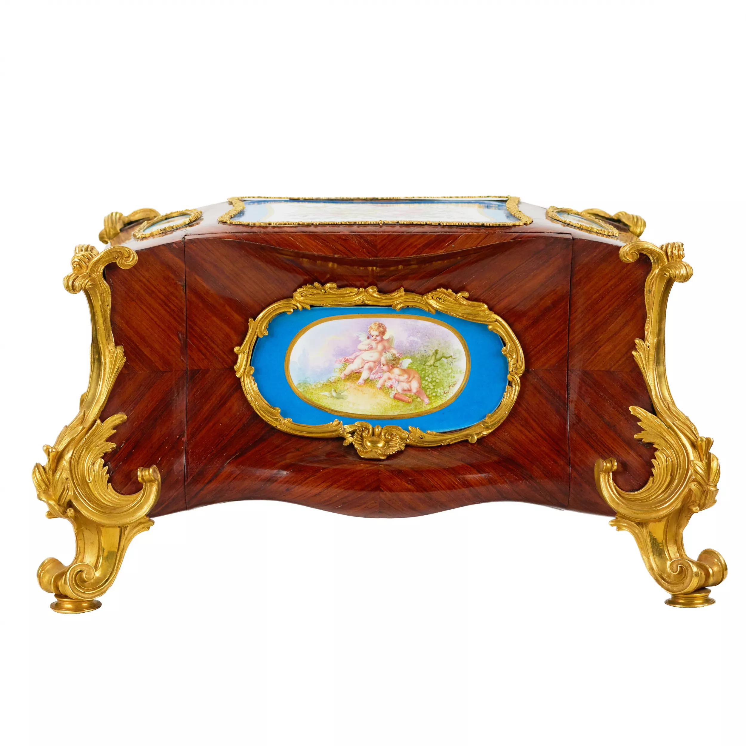 DESK JEWELRY CASKET WITH SÈVRES PORCELAIN PLAQUES FRANCE, FIRST HALF OF THE 19TH CENTURY, CIRCA 1830