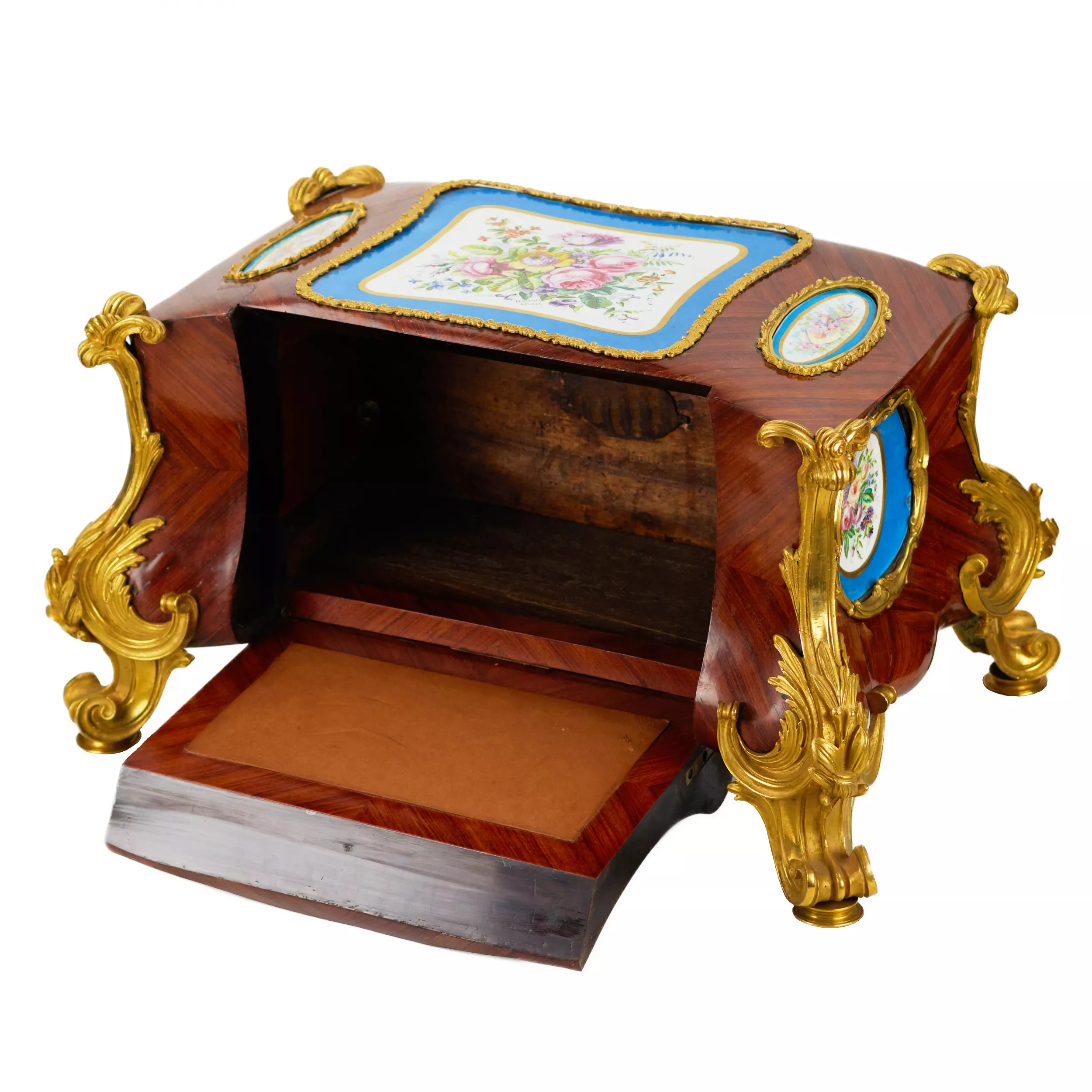 DESK JEWELRY CASKET WITH SÈVRES PORCELAIN PLAQUES FRANCE, FIRST HALF OF THE 19TH CENTURY, CIRCA 1830