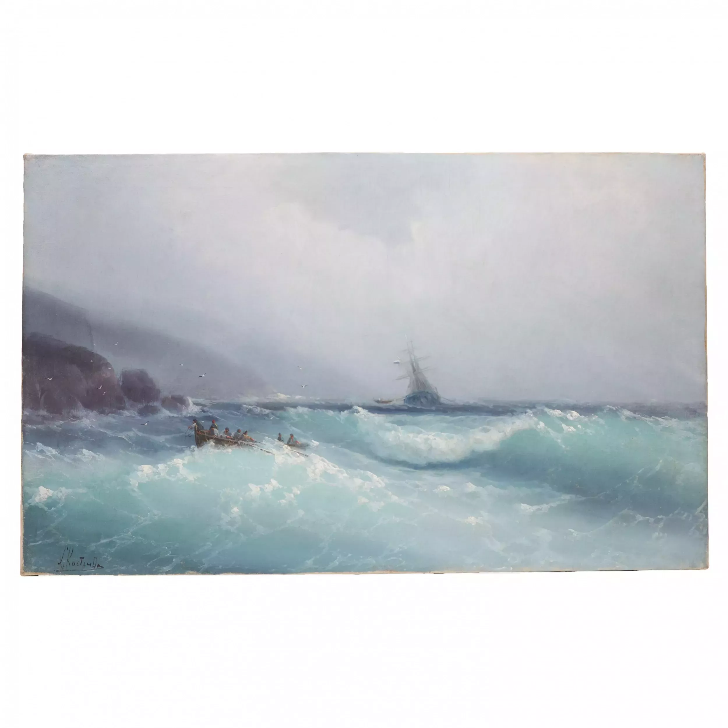 KHARLAMPY DMITRIEVICH KOSTANDI (SECOND HALF OF THE 1860s – AFTER 1917). STORMY SEA RUSSIA, EARLY 20TH CENTURY