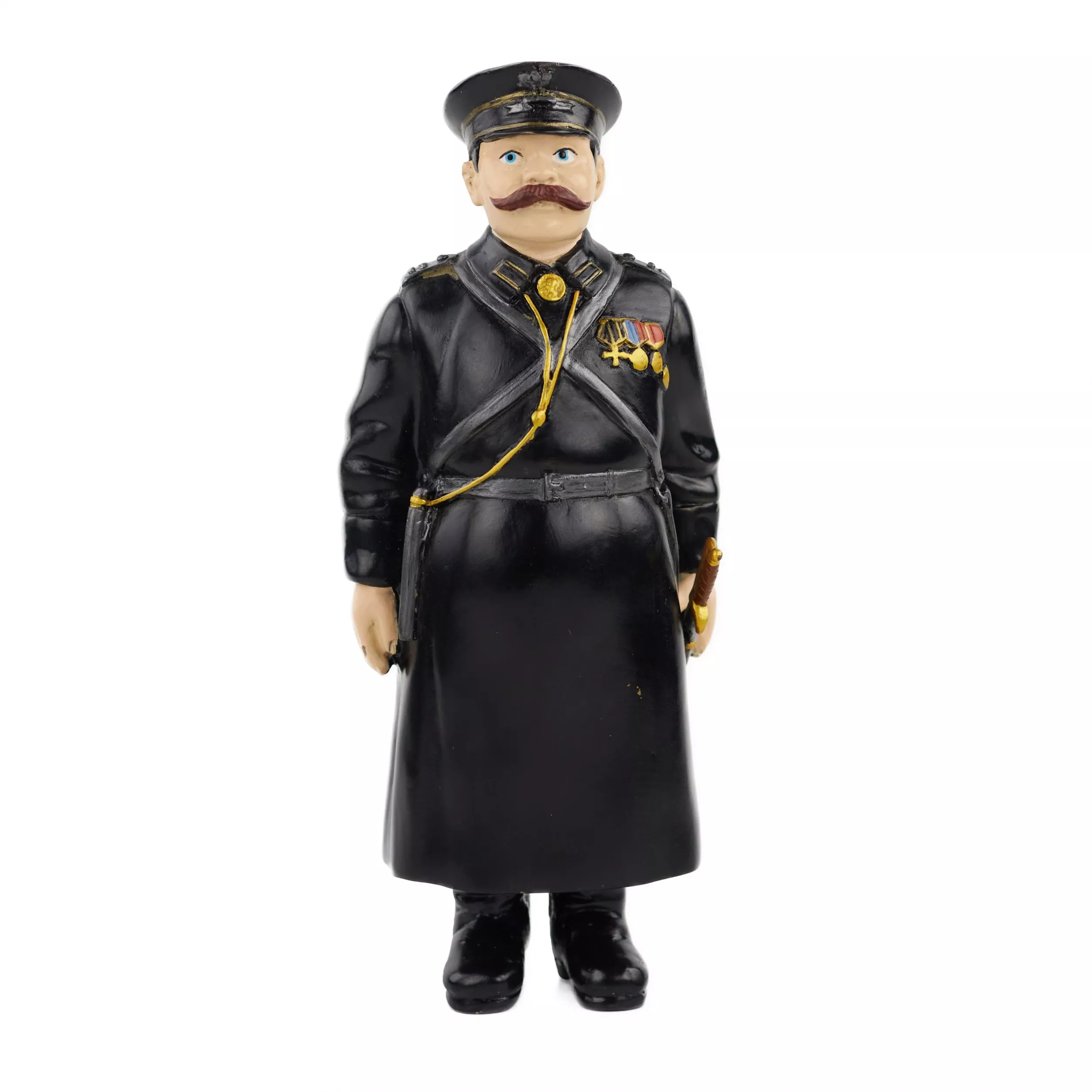 FIGURINE EN BRONZE D’UN POLICIER RUSSE, PEINTE À FROID D’APRÈS UN MODÈLE DE FABERGÉ RUSSIE, SAINT-PÉTERSBOURG, 1911