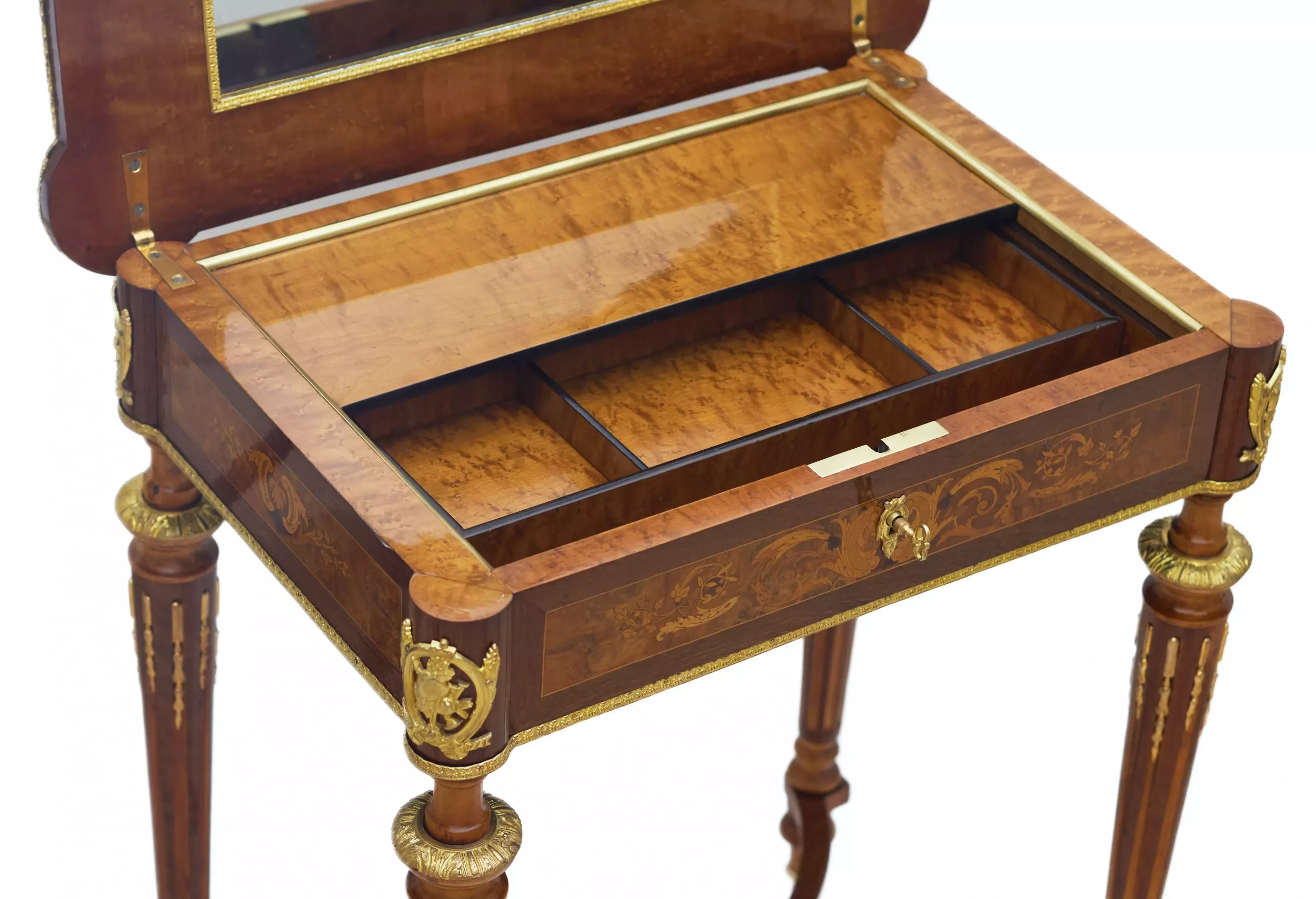 WRITING DESK WITH MARQUETRY AND GILT BRONZE MOUNTS  FRANCE, LATE 19TH CENTURY