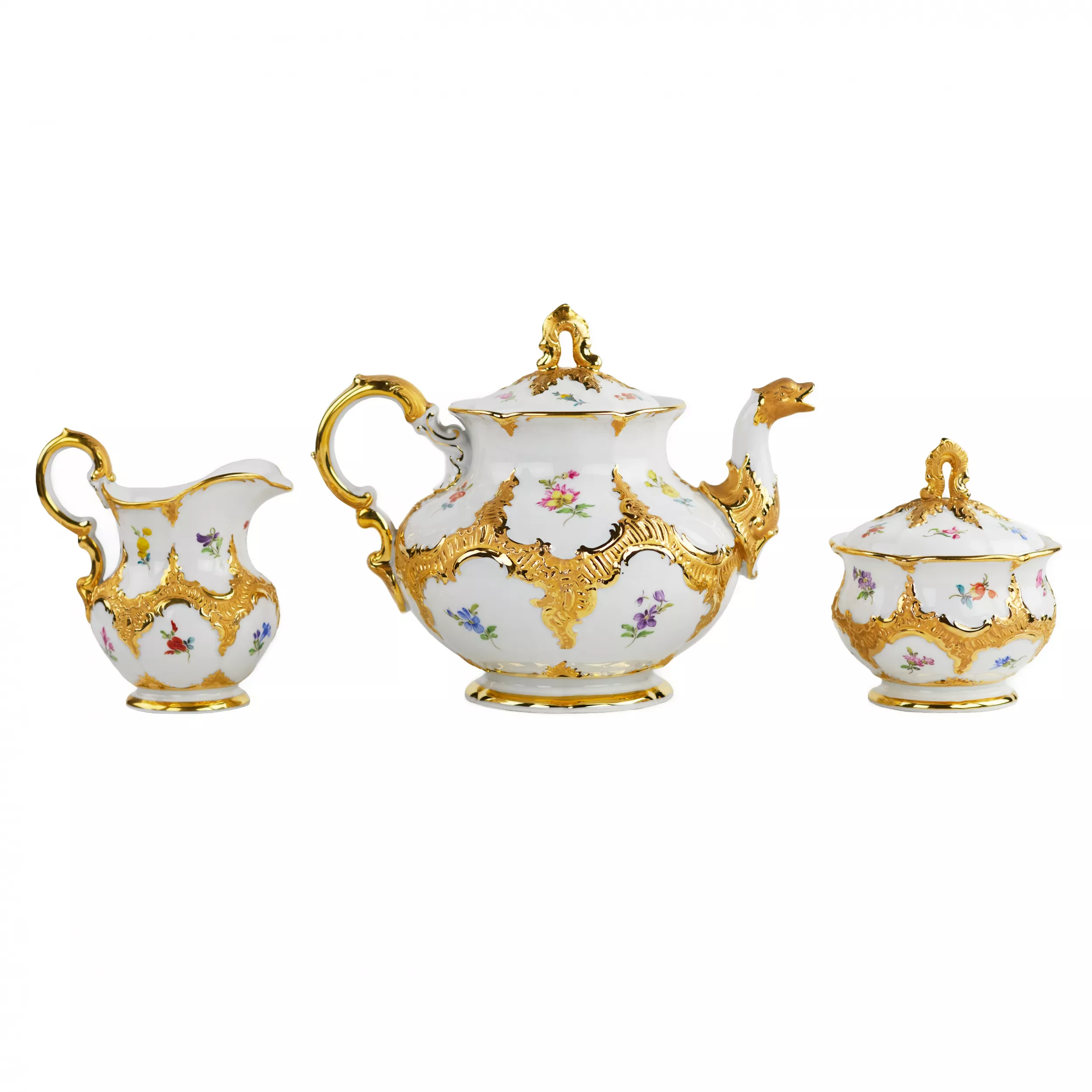 TEA AND COFFEE SERVICE MEISSEN FOR SIX PERSONS  GERMANY, 20TH CENTURY