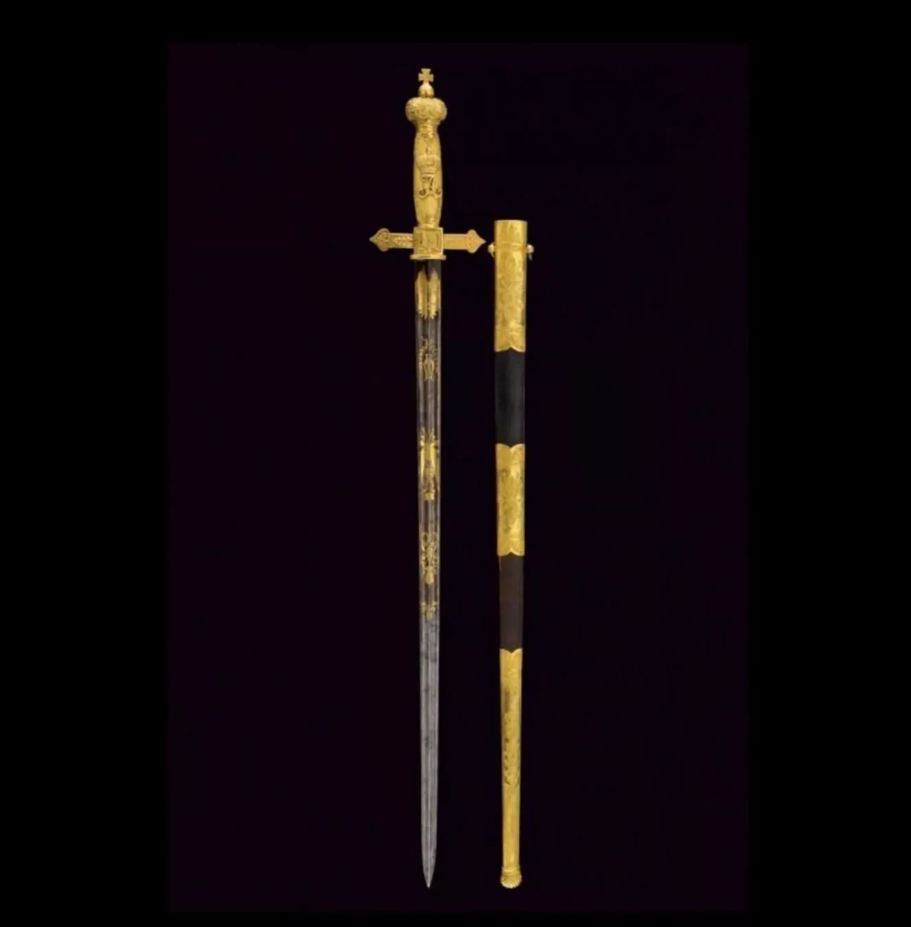 ÉPÉE CÉRÉMONIELLE DE PRÉSENTATION  EMPIRE RUSSE, PREMIÈRE MOITIÉ DU XIXᵉ SIÈCLE