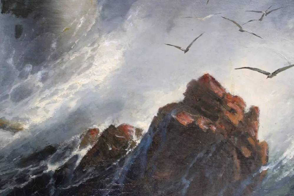 IVAN KONSTANTINOVITCH AÏVAZOVSKI (1817-1900). «LE PHARE»  RUSSIE, SECONDE MOITIÉ DU XIXᵉ SIÈCLE
