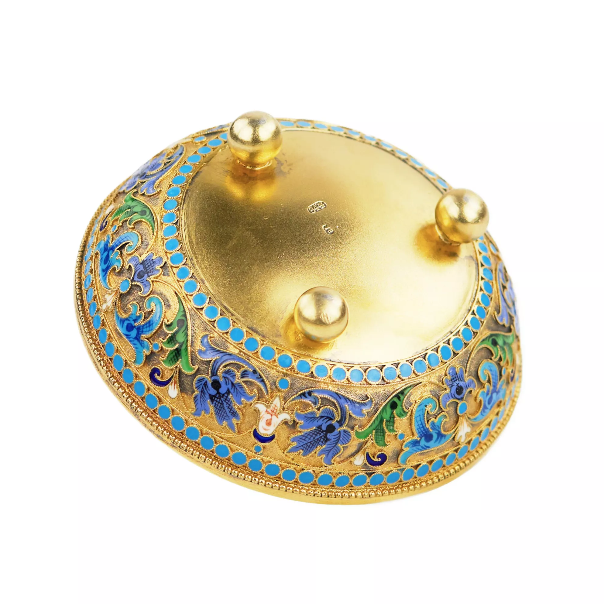 COUPE EN ARGENT AUX ÉMAUX POLYCHROMES. MAÎTRE VASSILI AGAFONOV RUSSIE, MOSCOU, FIN DU XIXᵉ SIÈCLE