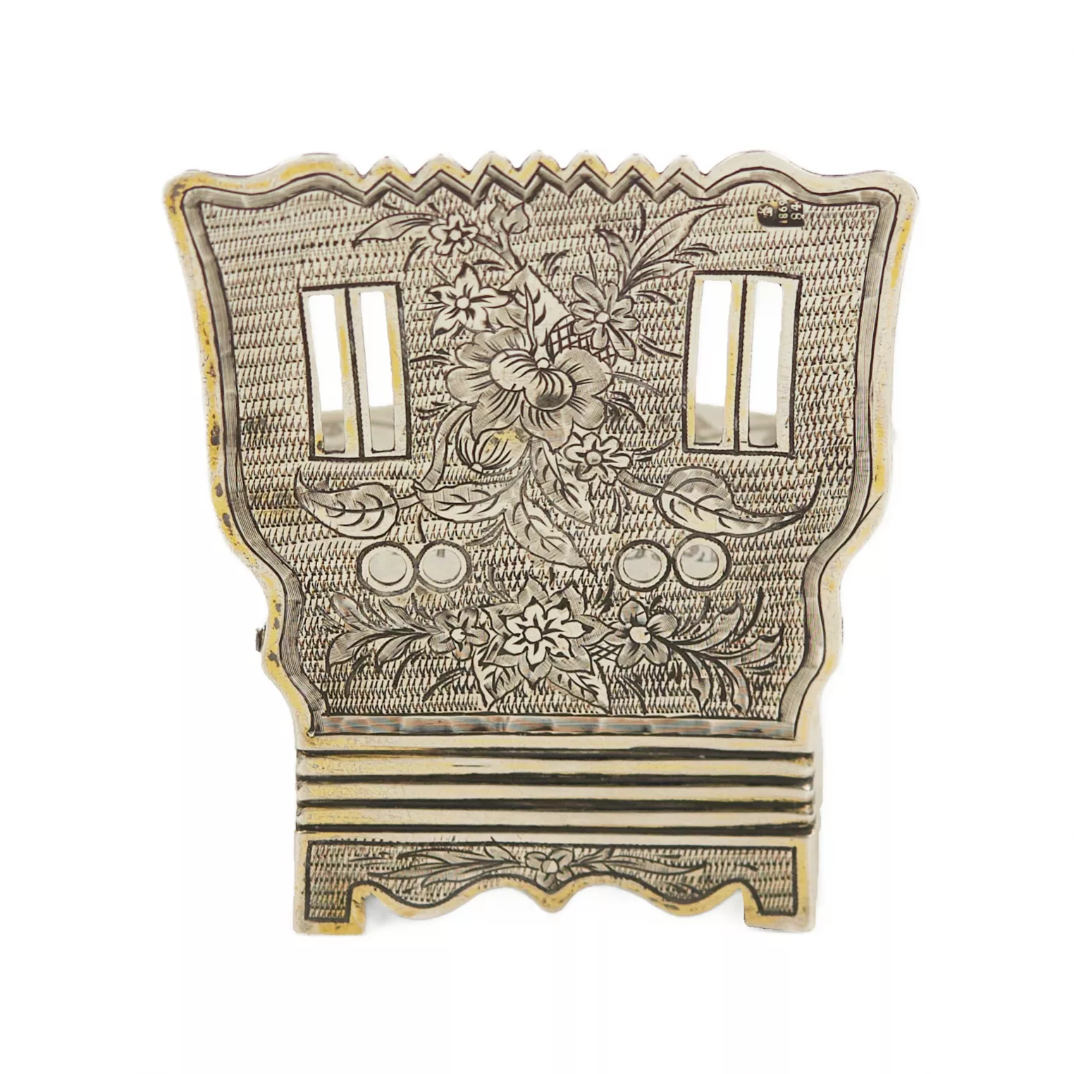 PAIRE DE SALIÈRES EN ARGENT EN FORME DE TRÔNE RUSSIE, MOSCOU, 1869