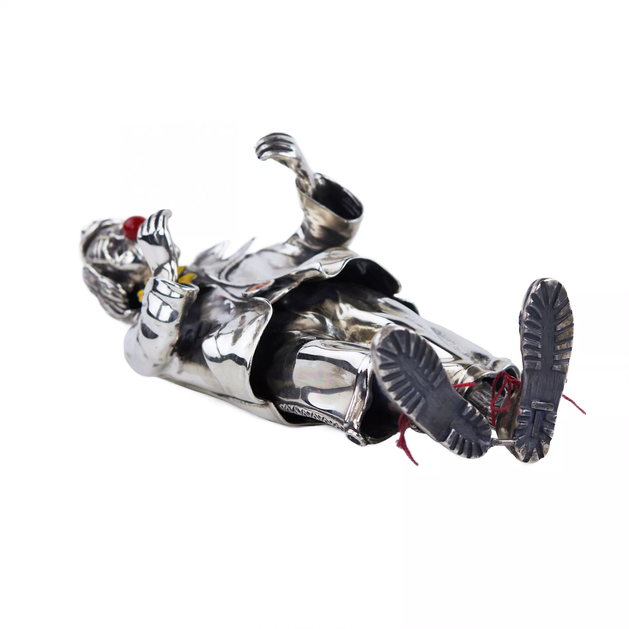 SILVER FIGURE OF A CLOWN. VITTORIO ANCINI  ITALY, AREZZO, SECOND HALF OF THE 20TH CENTURY