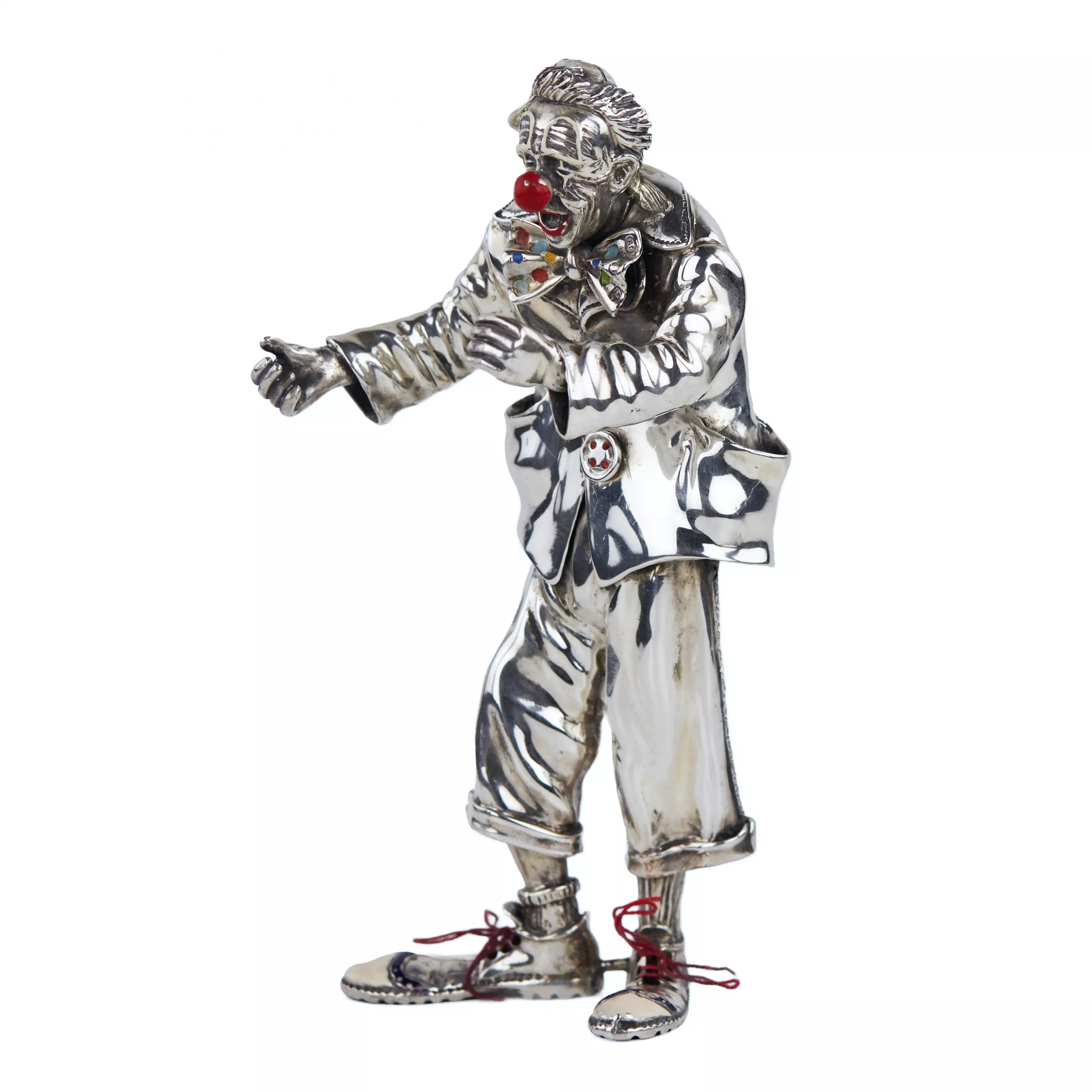 SILVER FIGURE OF A CLOWN. VITTORIO ANCINI ITALY, AREZZO, SECOND HALF OF THE 20TH CENTURY