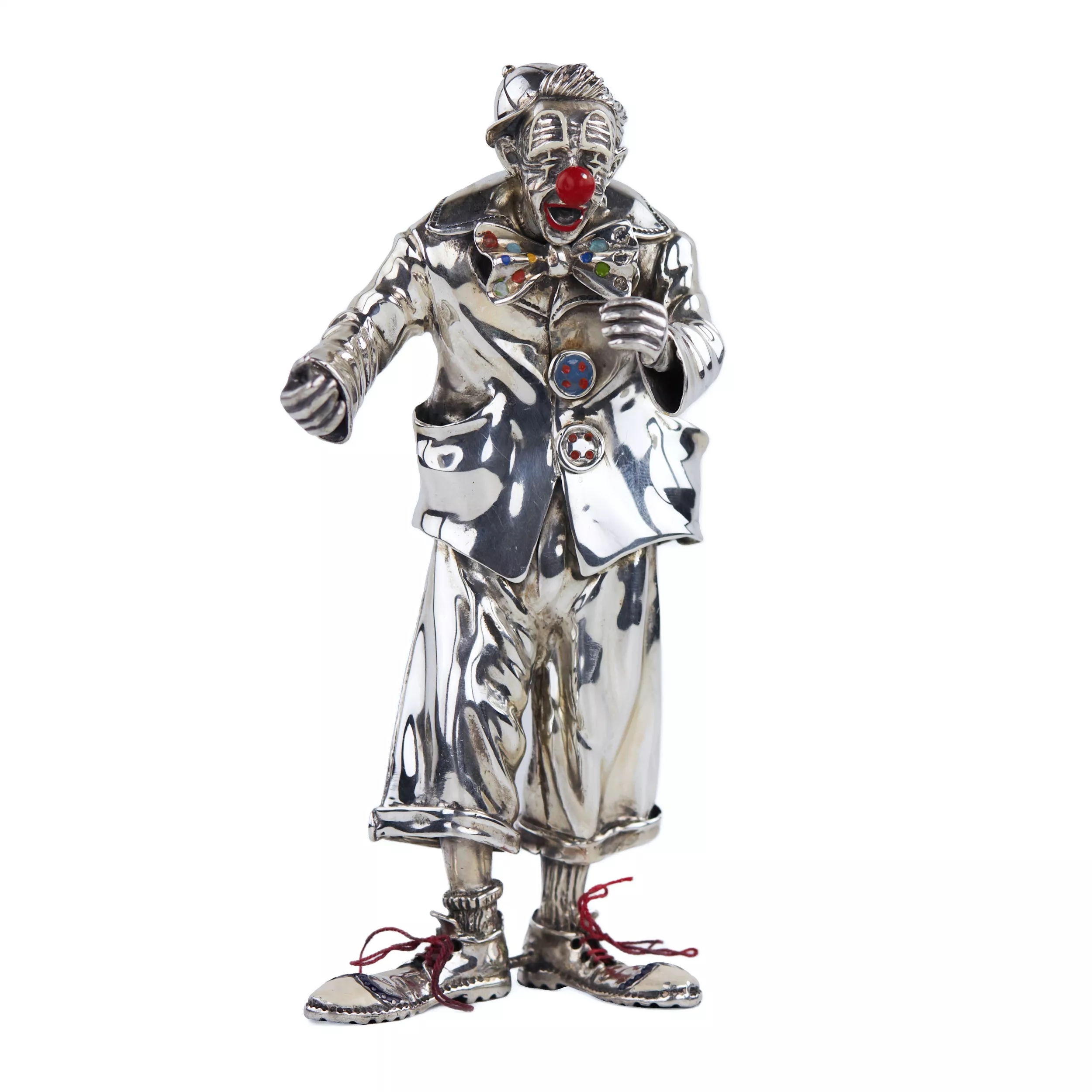 SILVER FIGURE OF A CLOWN. VITTORIO ANCINI ITALY, AREZZO, SECOND HALF OF THE 20TH CENTURY